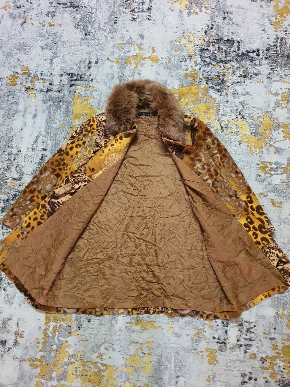 Vintage vintage 90s leopard print faux fur collar coat Size L / US 10 / IT 46 - 7 Thumbnail