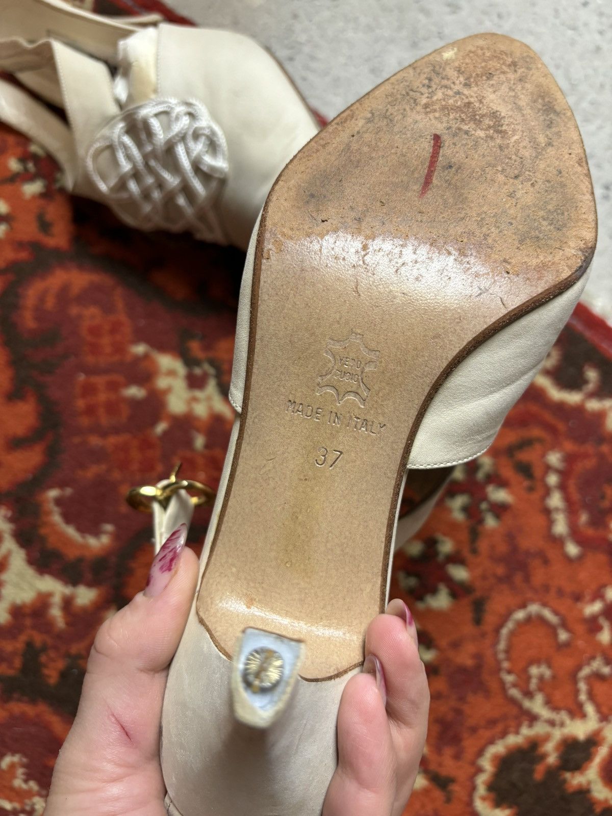 Designer × Japanese Brand × Vintage Vintage avant garde beige wanda d’aragona opium heels Size US 7 / IT 37 - 4 Thumbnail