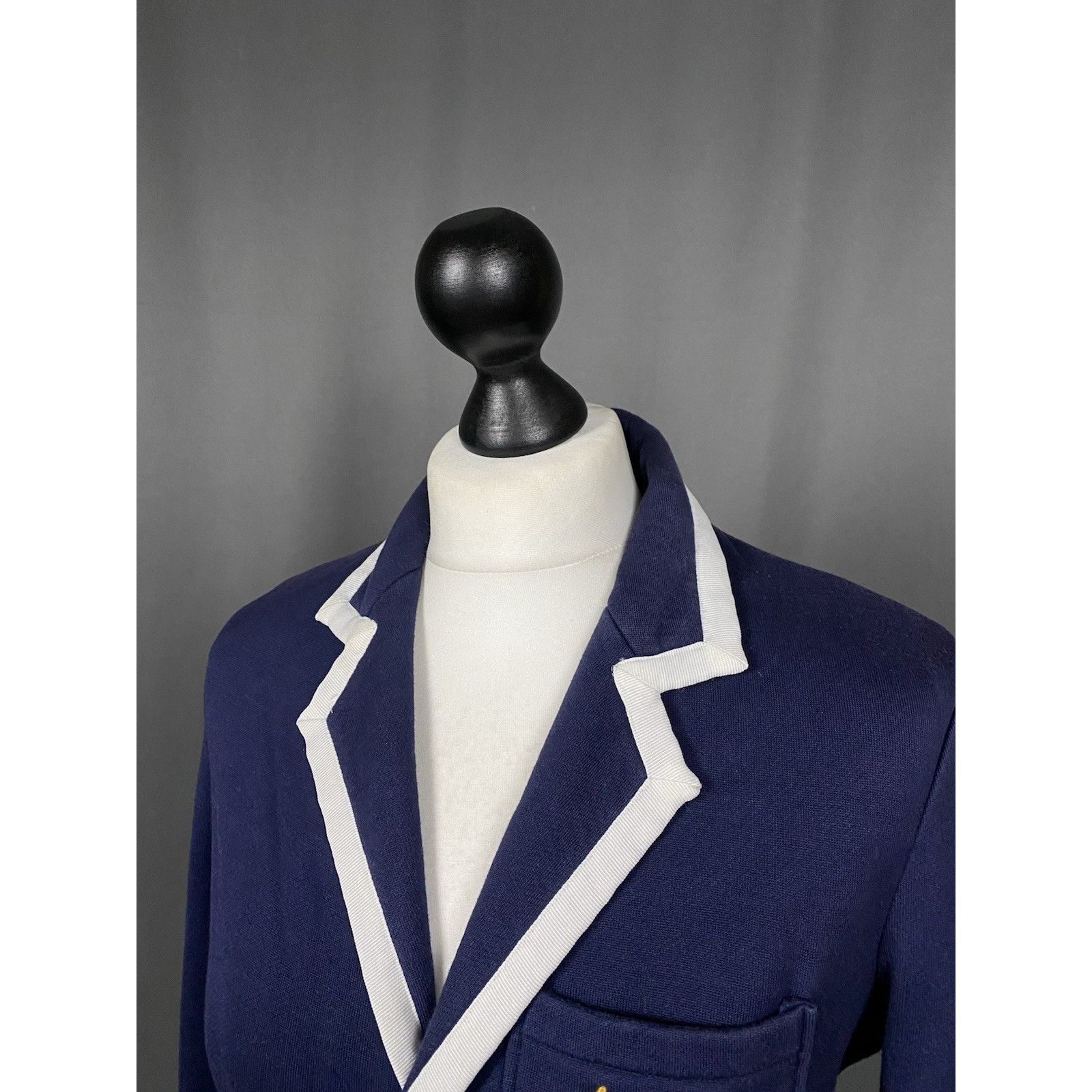 Ralph Lauren Ralph Lauren Contrast Lapel Big Logo Women's Blue Blazer Jac Size M / US 6-8 / IT 42-44 - 5 Thumbnail