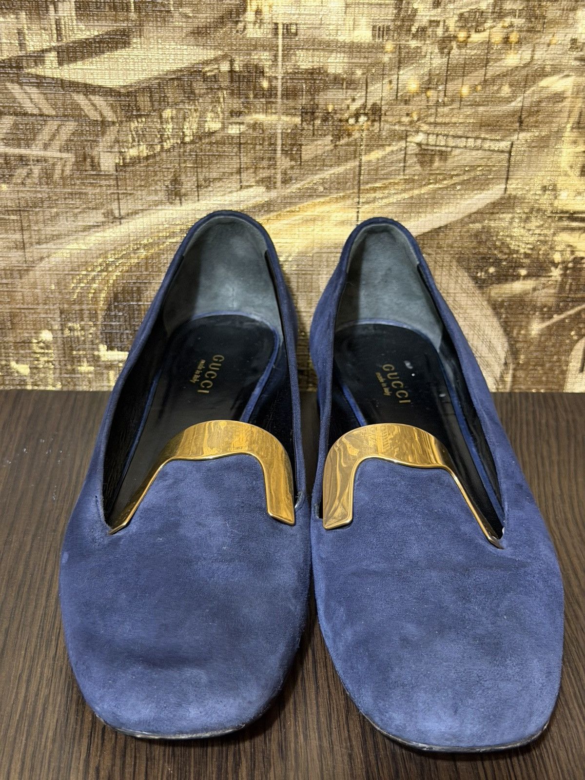 Gucci Gucci Blue Suede Alma Classic Smoking Slippers Size 38 1/2 Size US 6 / IT 36 - 5 Thumbnail
