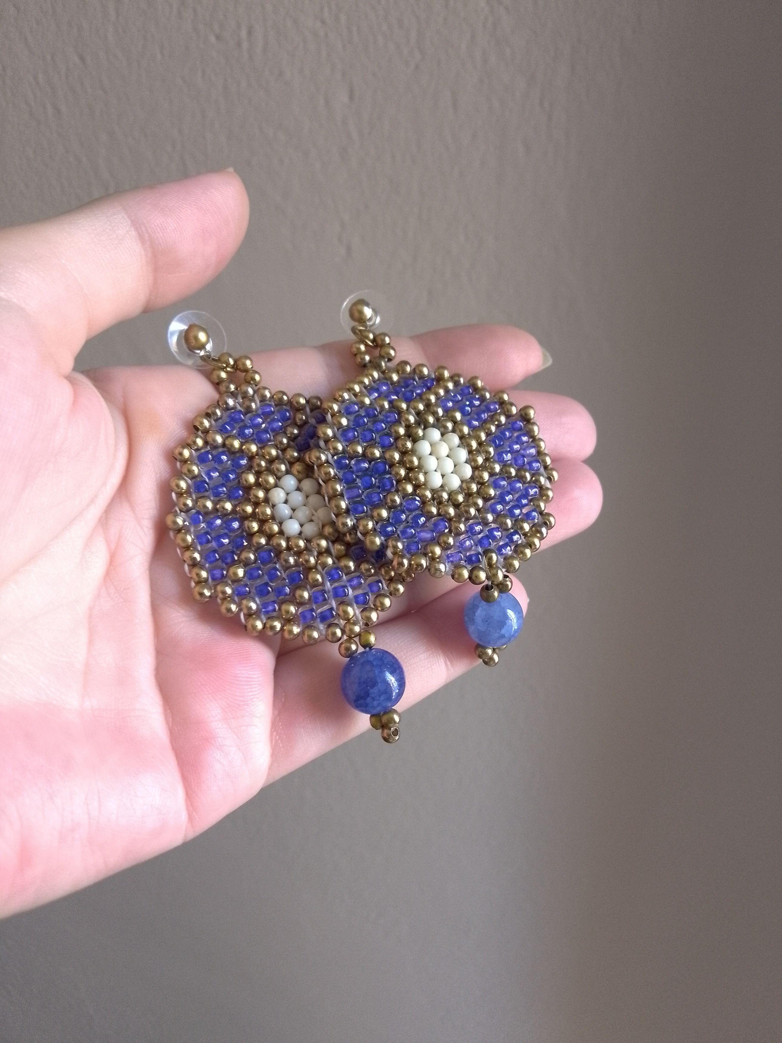 Handmade Earrings Ethnic style Blue sodalite natural gemstones Size ONE SIZE - 6 Thumbnail