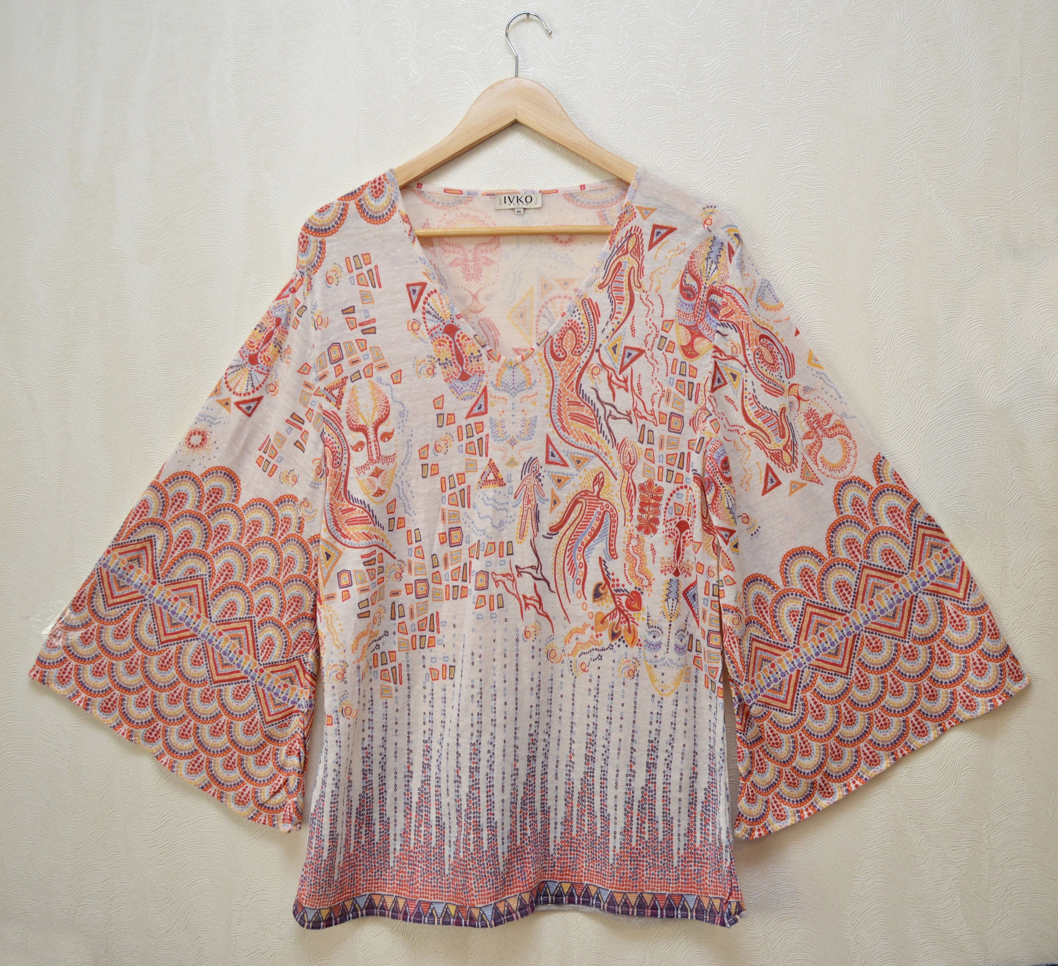 Ivko Canvas Jumper Tunic Linen Shirt Curry Saffron Orange