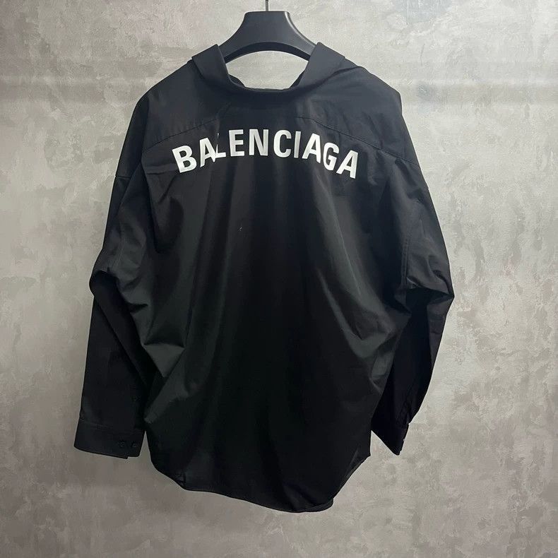 Balenciaga Balenciaga Black Logo Print Long Sleeve Shirt-2506 Size US M / EU 48-50 / 2 - 1 Thumbnail