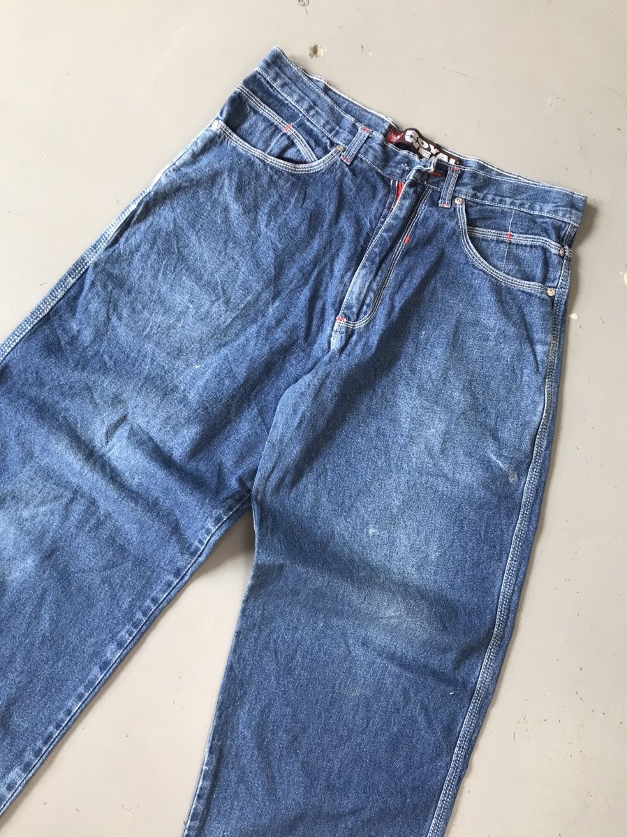 JNCO × Vintage Vintage royal wear embroidered denim Size US 31 - 4 Thumbnail