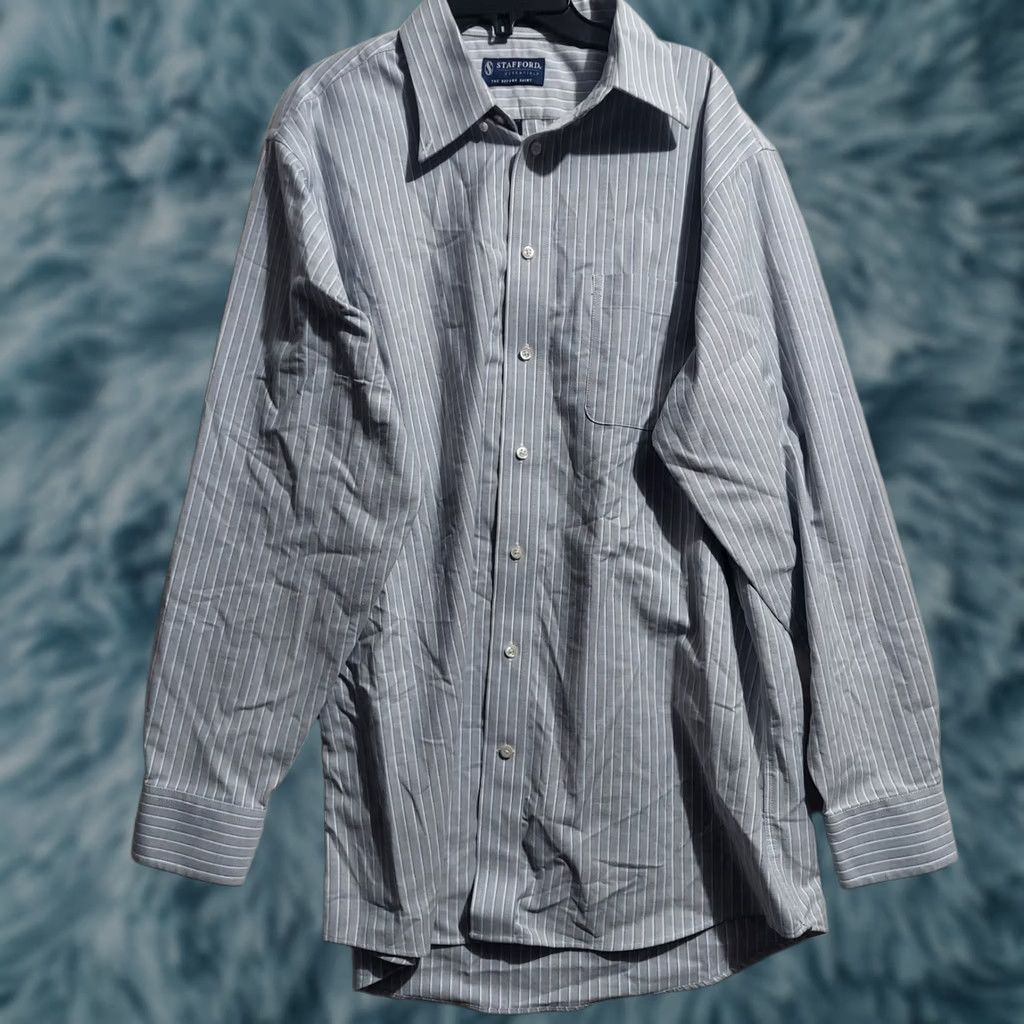 stafford coolmax dress shirts Stafford Big and Tall Coolmax All Season Oxford Men's Button Down Collar Long Sleeve Stretch Fabric Wrinkle Free Dress Shirt | White