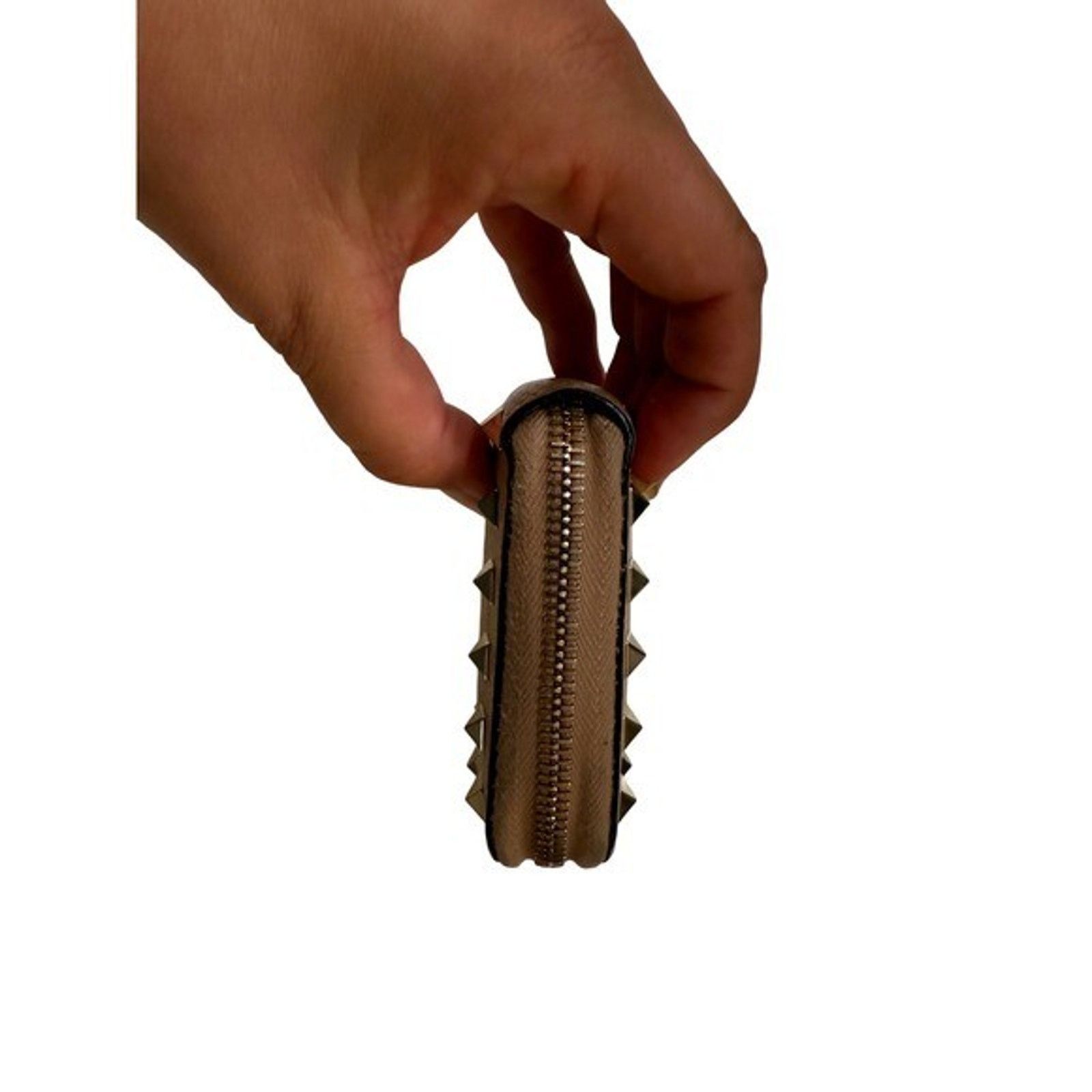 Valentino Valentino Rockstud Wallet Tan Leather Garavani Zip BOX COA Size ONE SIZE - 9 Thumbnail