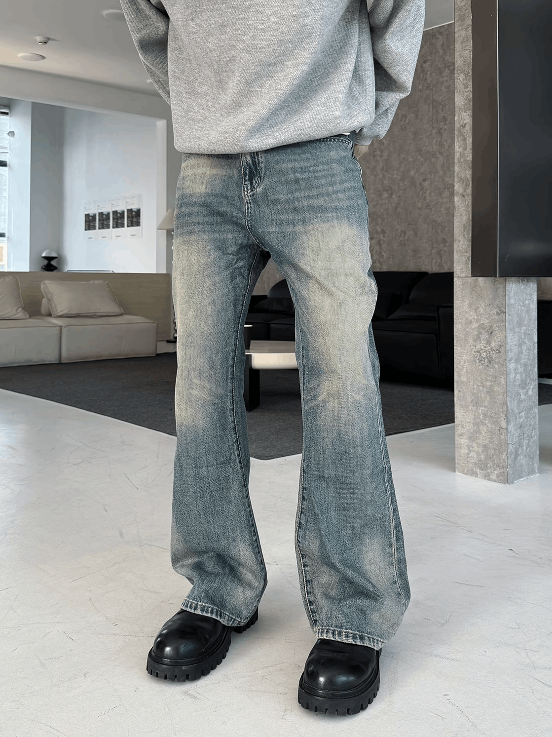 Jean × Vintage Blue Washed Wide Leg Jeans Size US 33 - 1 Thumbnail