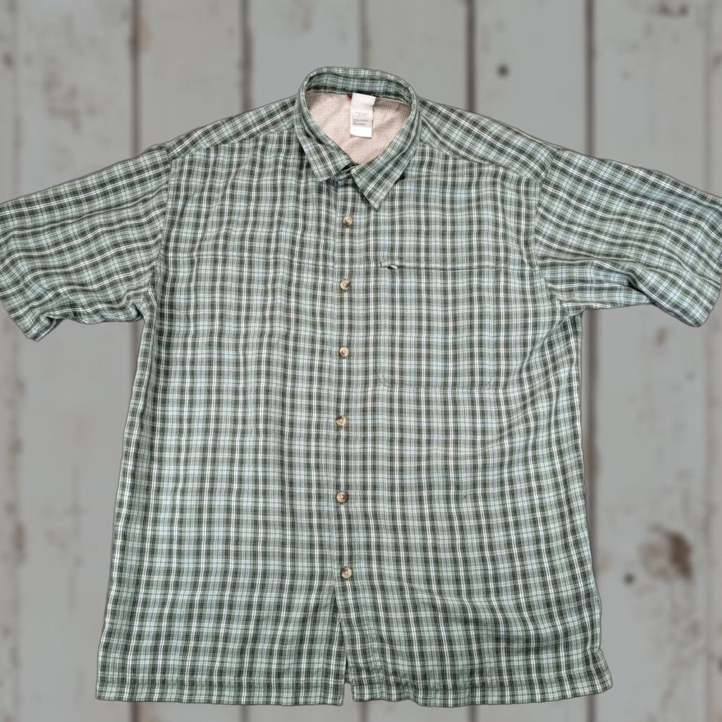 The North Face The North Face Mens XL Green Plaid Short Sleeve Button Up Hiking Shirt Modal Size US XL / EU 56 / 4 - 1 Thumbnail
