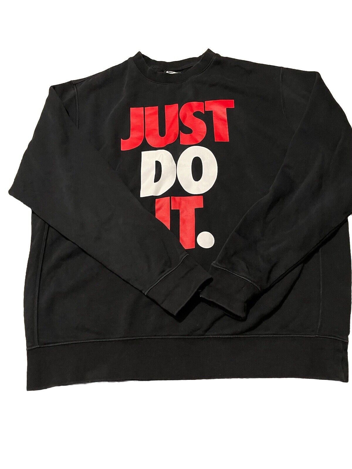 Nike × Vintage Nike Just Do It Logo Men’s Black Red White Crewneck Sweater Size US XL / EU 56 / 4 - 1 Thumbnail