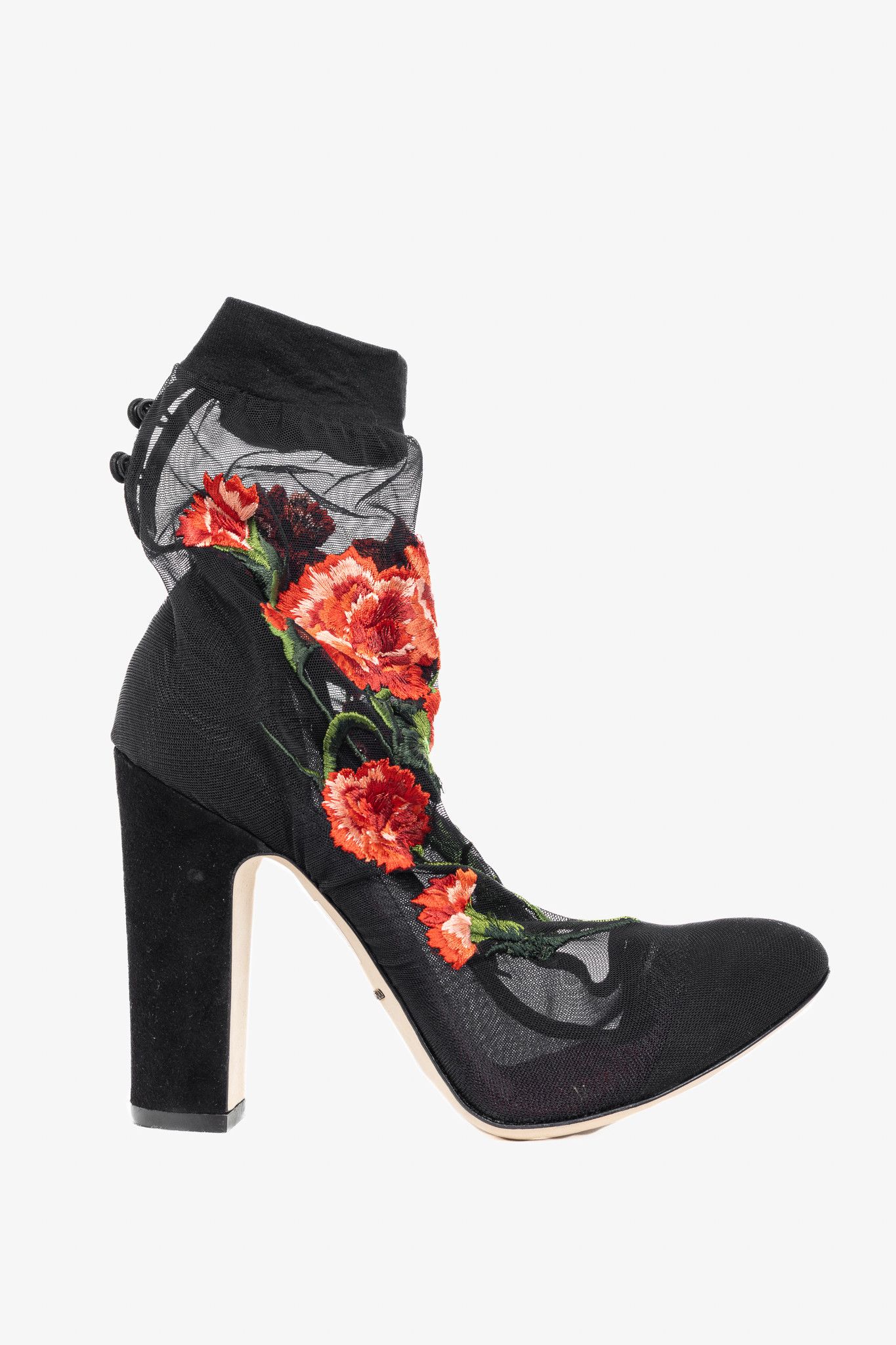 Dolce & Gabbana Dolce & Gabbana SS15 Runway Floral Mesh Suede Booties Size US 8.5 / IT 38.5 - 1 Thumbnail