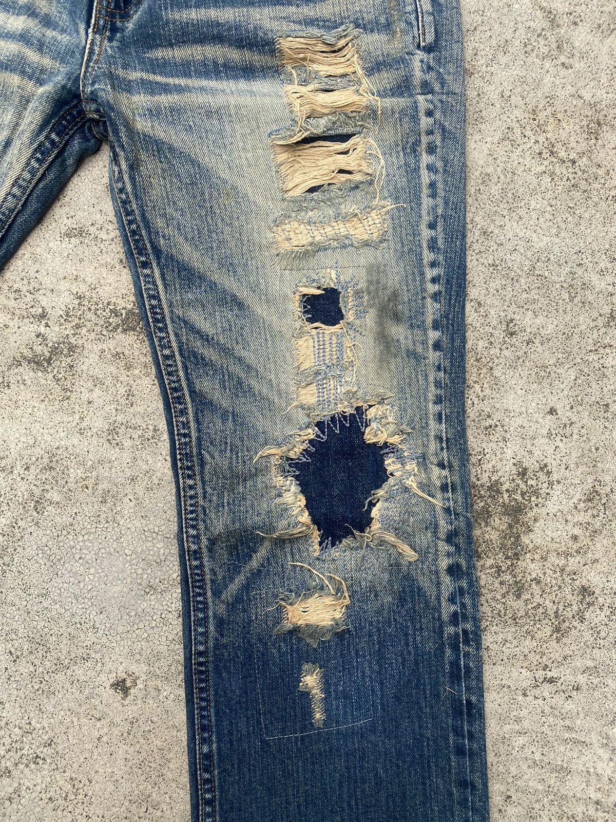 JACKROSE × Japanese Brand Flare Jeans Jackrose Distressd Clawkmark Boro Bootcut Size US 30 / EU 46 - 6 Thumbnail