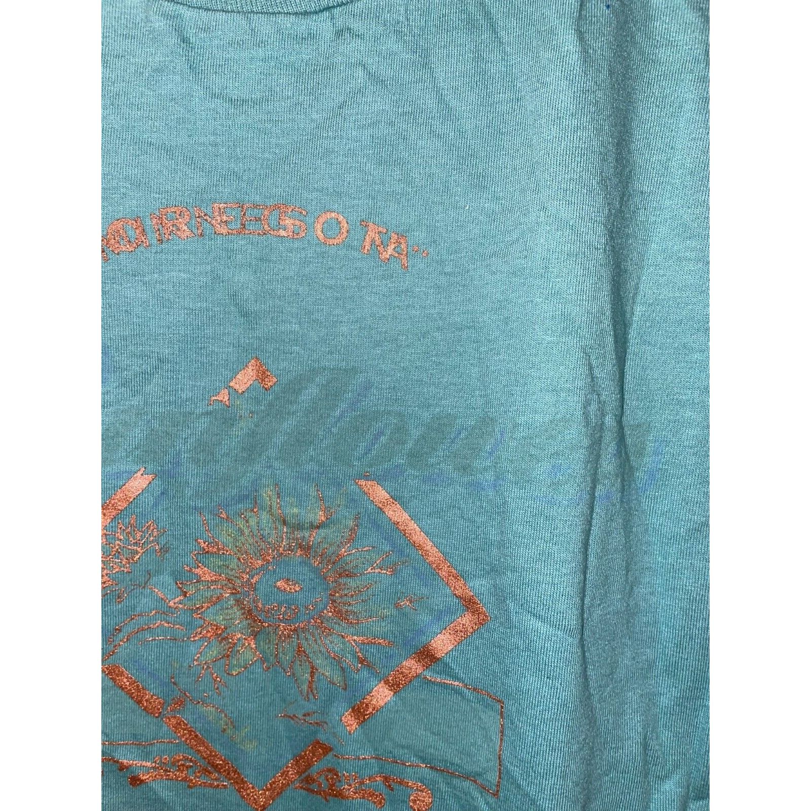 Jerzees Vintage Sunflower Shirt Flower Green Gold Tee VTG 90s Large Size US L / EU 52-54 / 3 - 5 Thumbnail