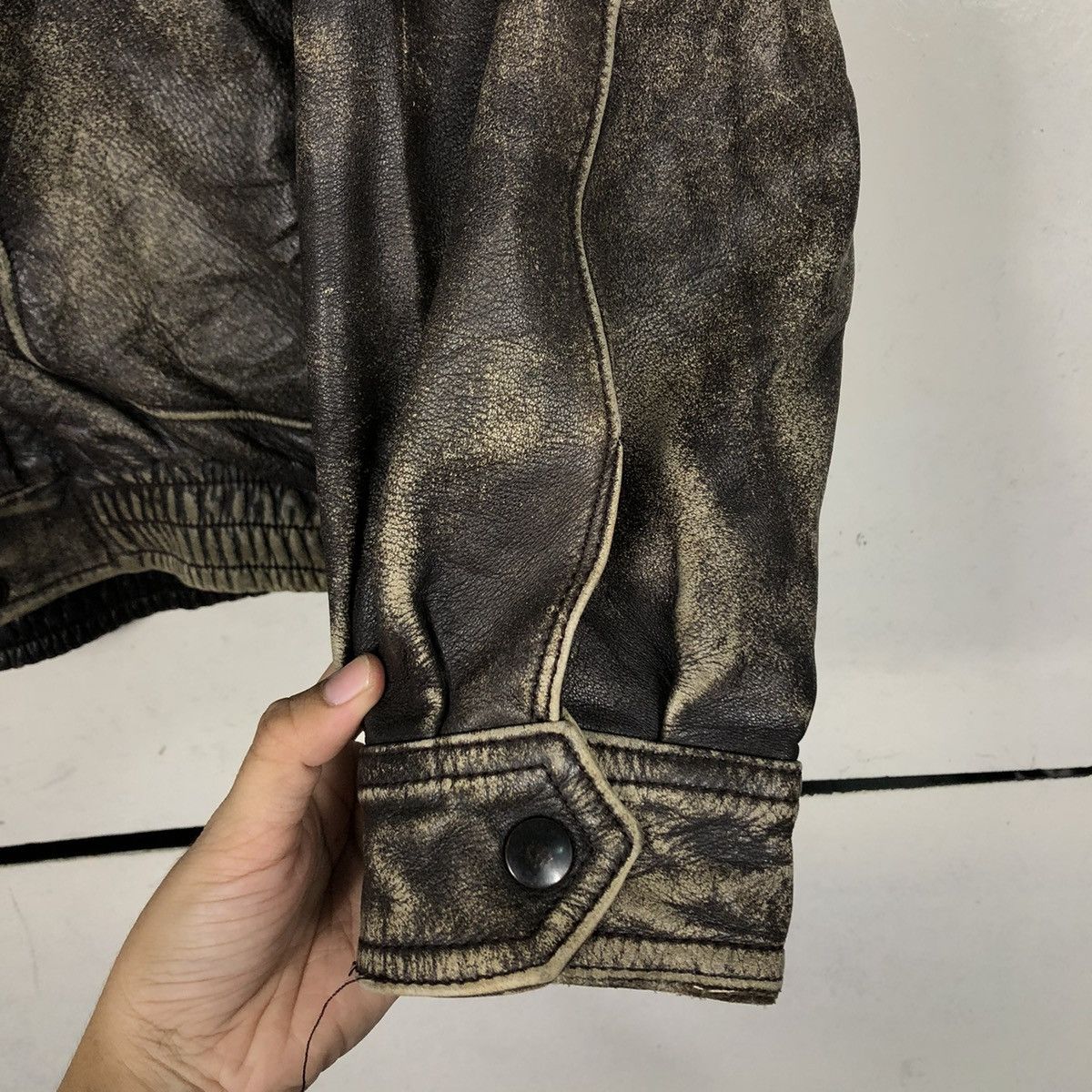 🔥VINTAGE BIKER LEATHER JACKET UNKNOWN BRAND ISSEY MIYAKE