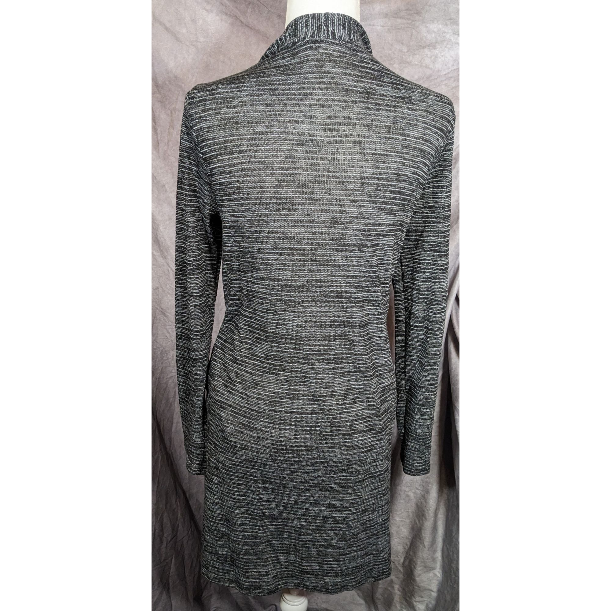 Other Jenny Boston Black And Grey Longline Cardigan Size M / US 6-8 / IT 42-44 - 4 Thumbnail
