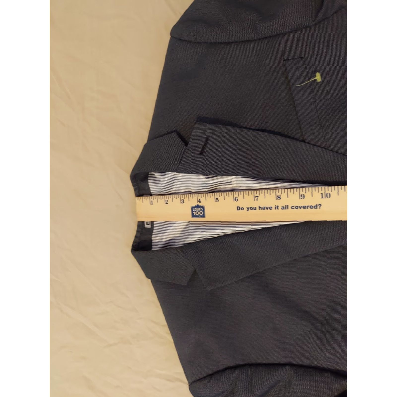 Express Mens Express Blazer Jacket 38R Slim Navy Cotton Blue Solid Notch Lapel Regular Single-Breasted 2 Button Office Formal Coat/ jacket Size 38R - 4 Thumbnail