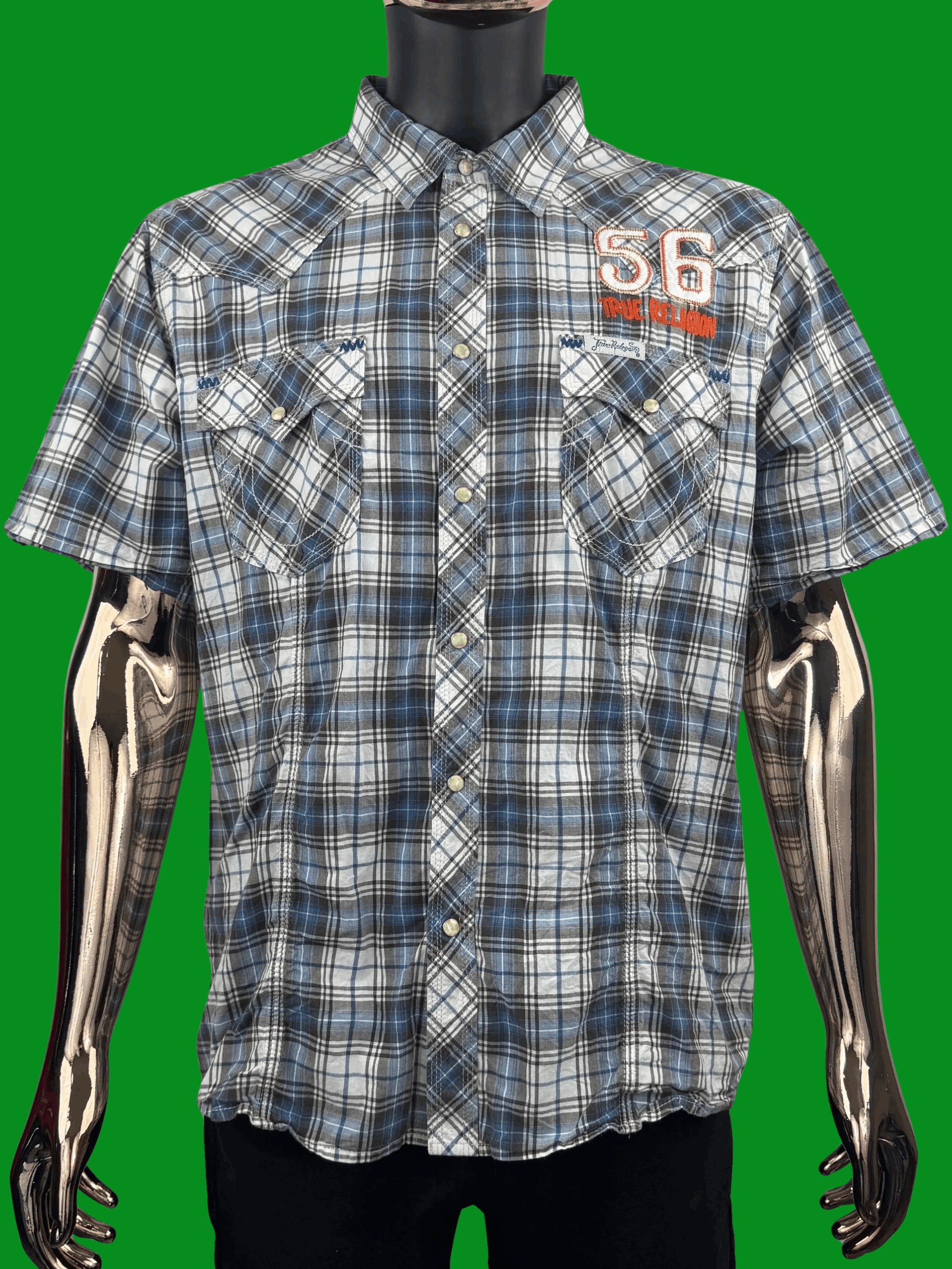 True Religion VTG True Religion Plaid Western Pearl Snap Pt Dune 56 No Cal Size US XXL / EU 58 / 5 - 2 Thumbnail