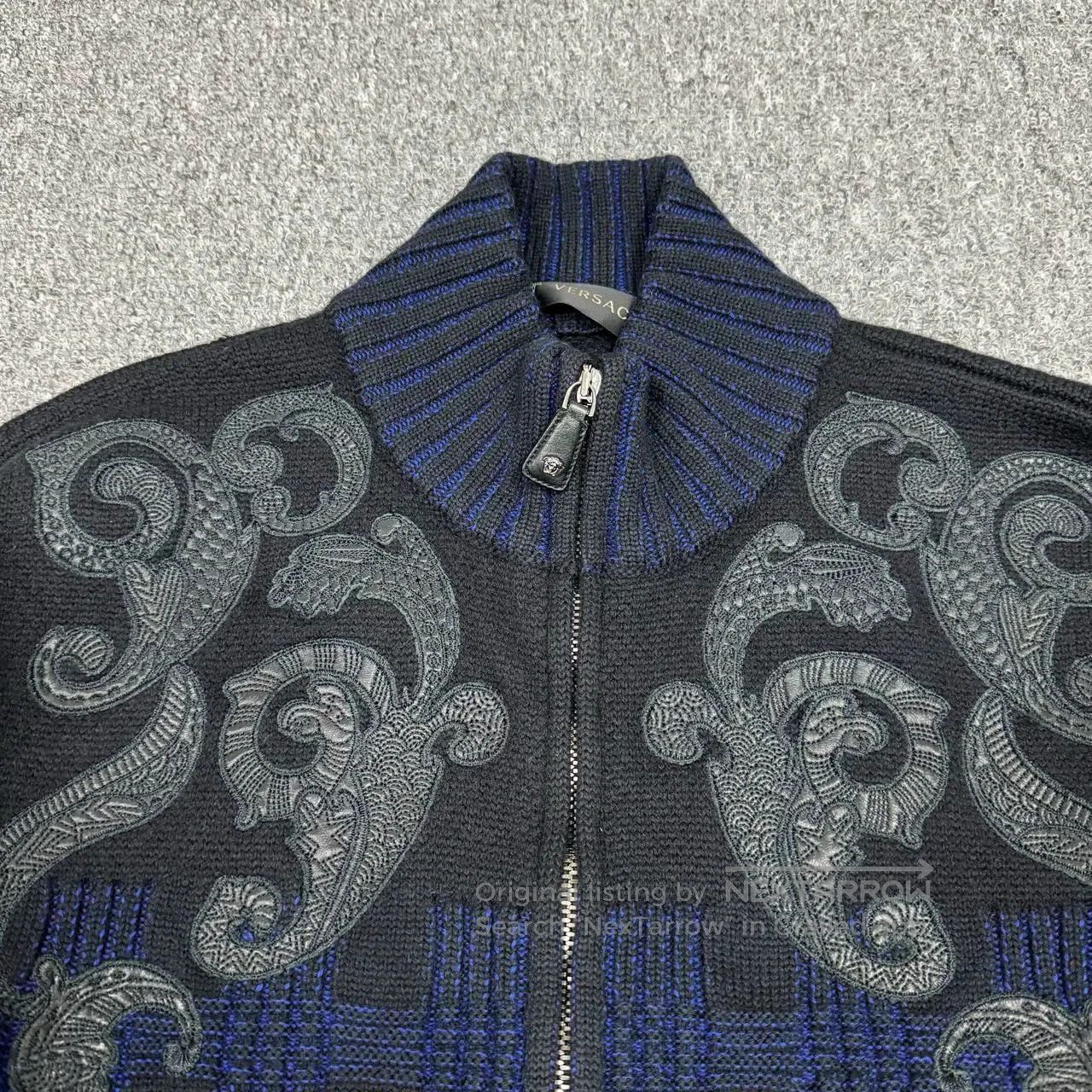 Versace Versace Blue Cashmere Knit Jacket. Size US L / EU 52-54 / 3 - 3 Thumbnail