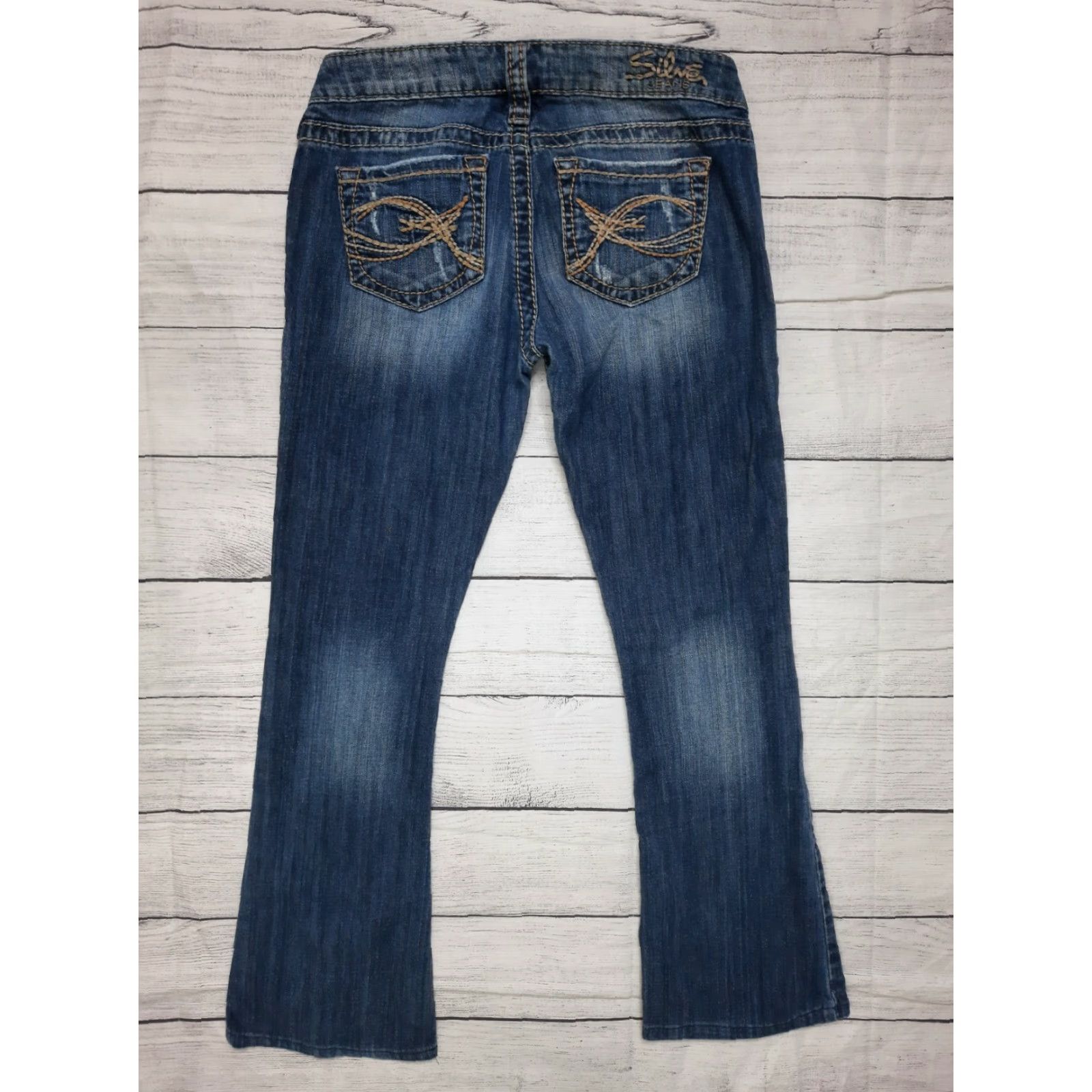 Silver Jeans Co. VINTAGE Silver Jeans Tuesday Slim Boot Stretch Jeans Women 26 28x28 Low Rise Blue Denim 5-Pocket Mens? Size 26" / US 2 / IT 38 - 2 Thumbnail