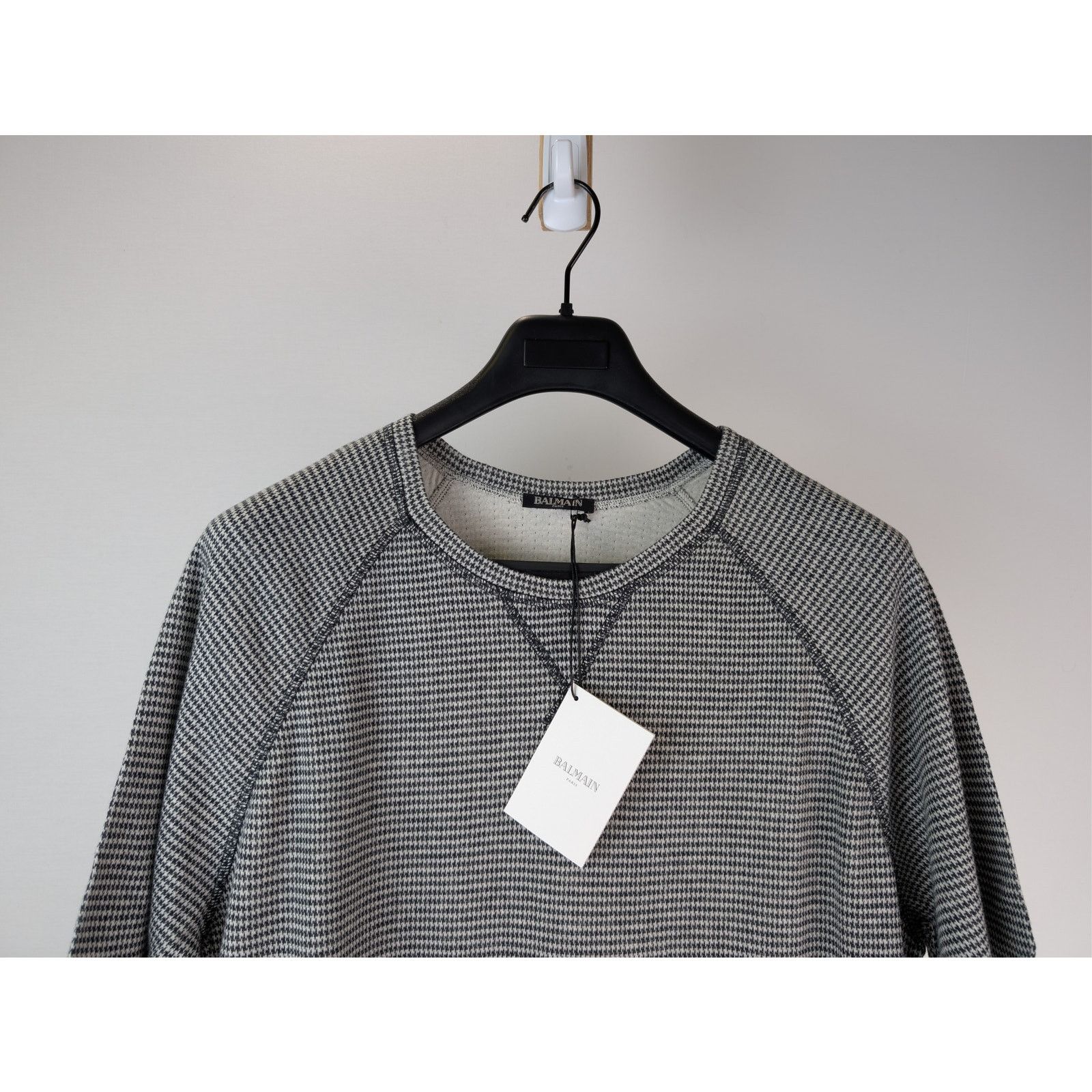 Balmain o1rshd1 Q.3 / Houndstooth Maglia Short Sleeve T-Shirt Grey Size US M / EU 48-50 / 2 - 3 Thumbnail