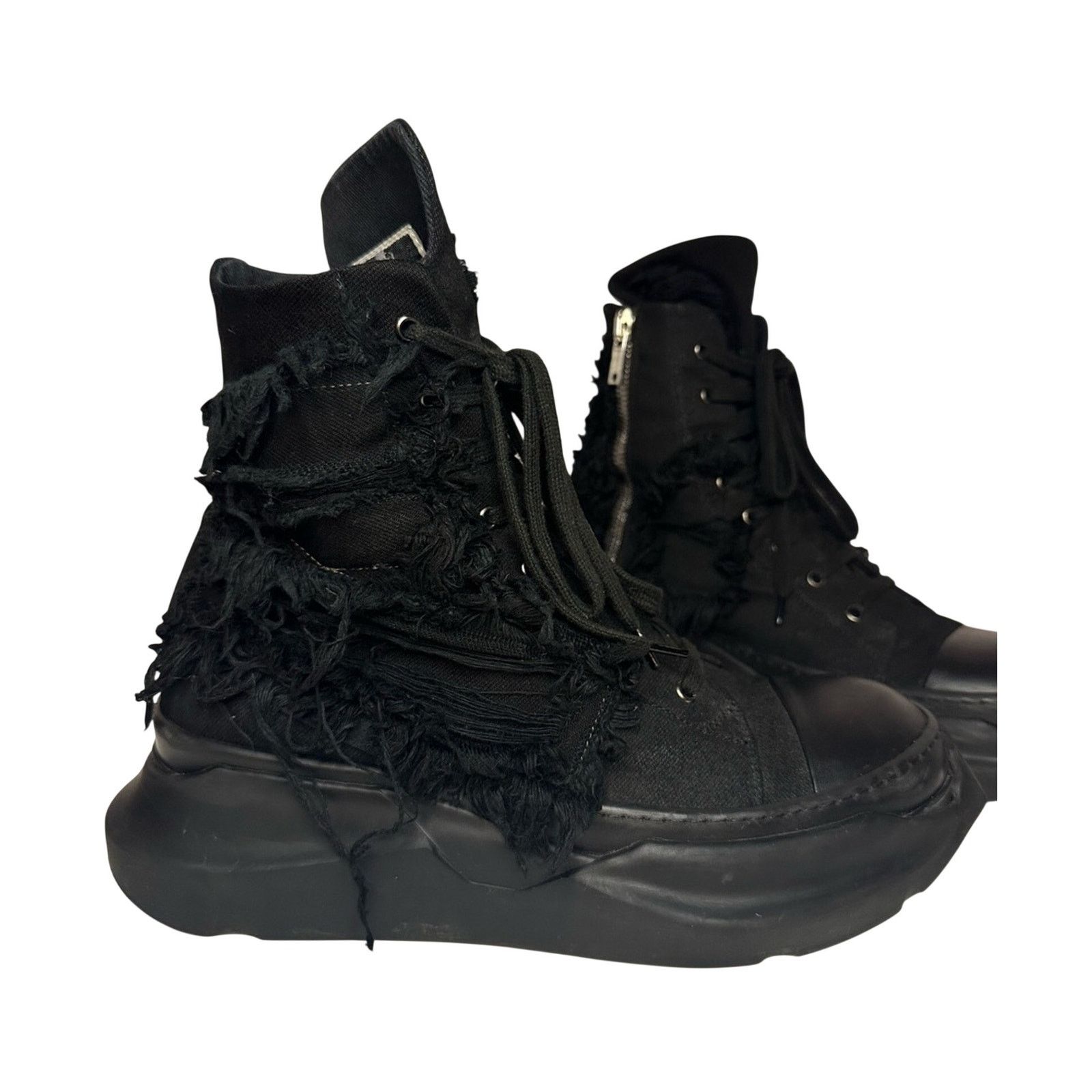 Rick Owens × Rick Owens Drkshdw Gethsemane High-Top Sneakers EU 45 Distressed Abstract Denim Size US 12 / EU 45 - 1 Thumbnail