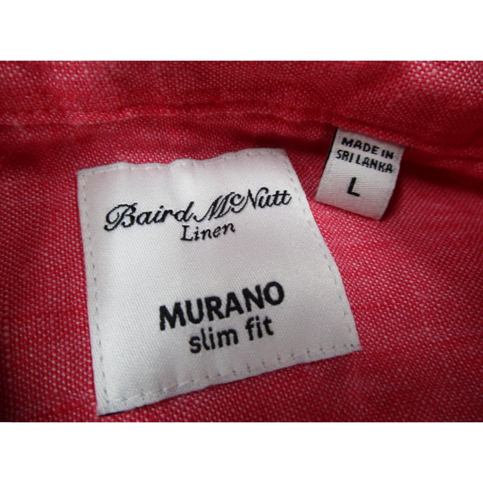 Murano Murano Shirt Mens L Red Slim Linen Button-Up Long Sleeve Pockets Breathing Lightweight Casual 100% Linen Size US L / EU 52-54 / 3 - 3 Thumbnail