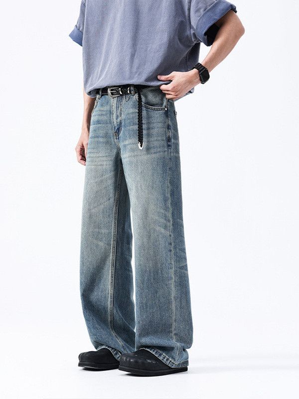 Japanese Brand Men's American Cleanfit Retro Washed Whiskered Jeans Size US 32 / EU 48 - 5 Thumbnail