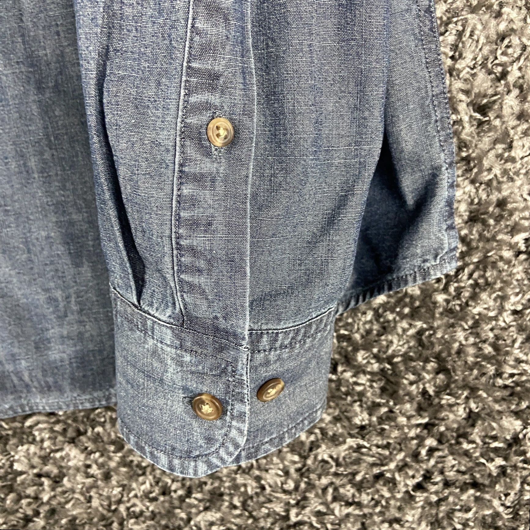 Banana Republic BANANA REPUBLIC Untucked Fit Blue Button-Up Shirt Adult XL Mens Size US XL / EU 56 / 4 - 3 Thumbnail
