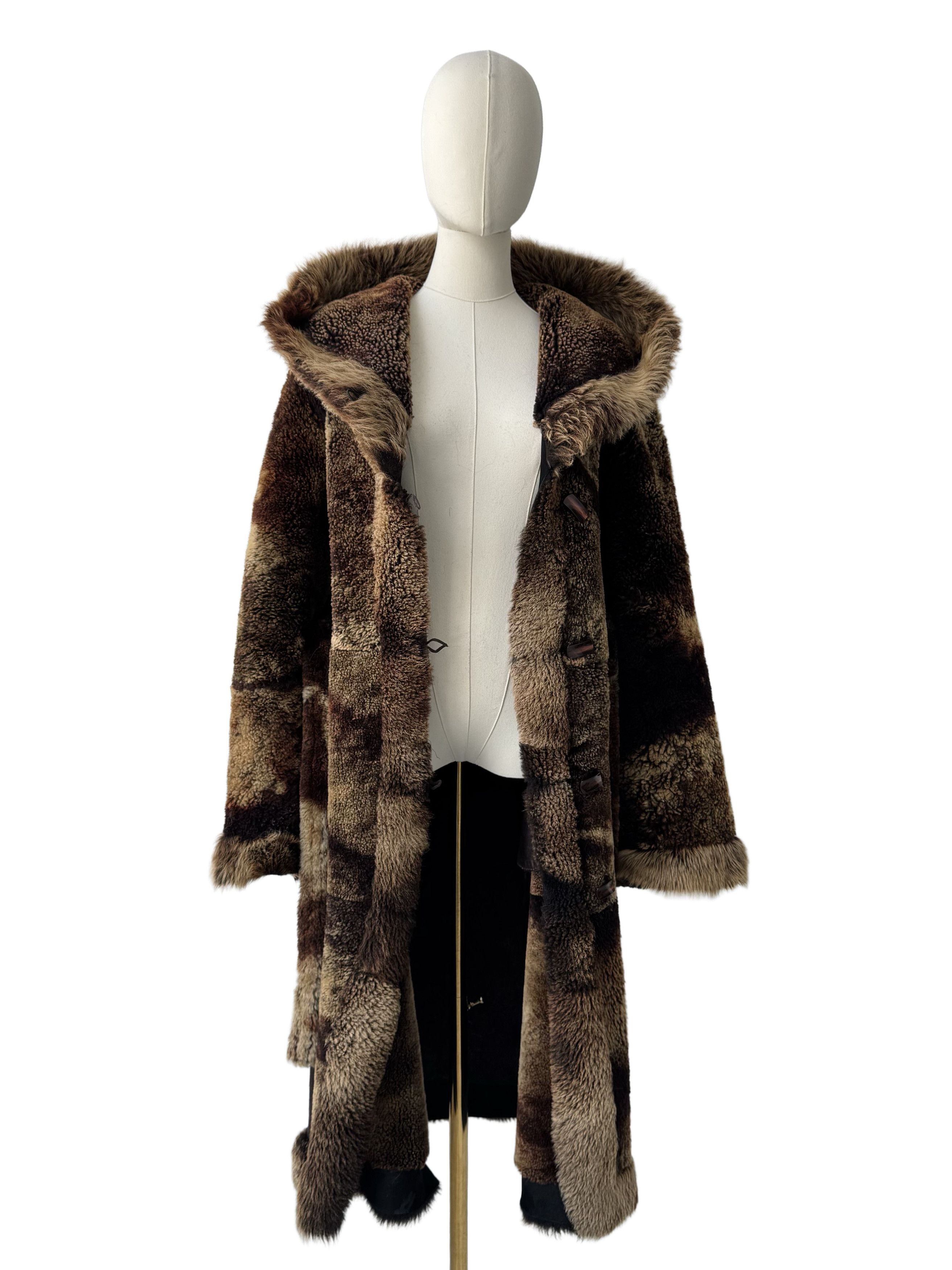 Vintage Vintage Real Sheepskin Hooded Coat Size L / US 10 / IT 46 - 4 Thumbnail