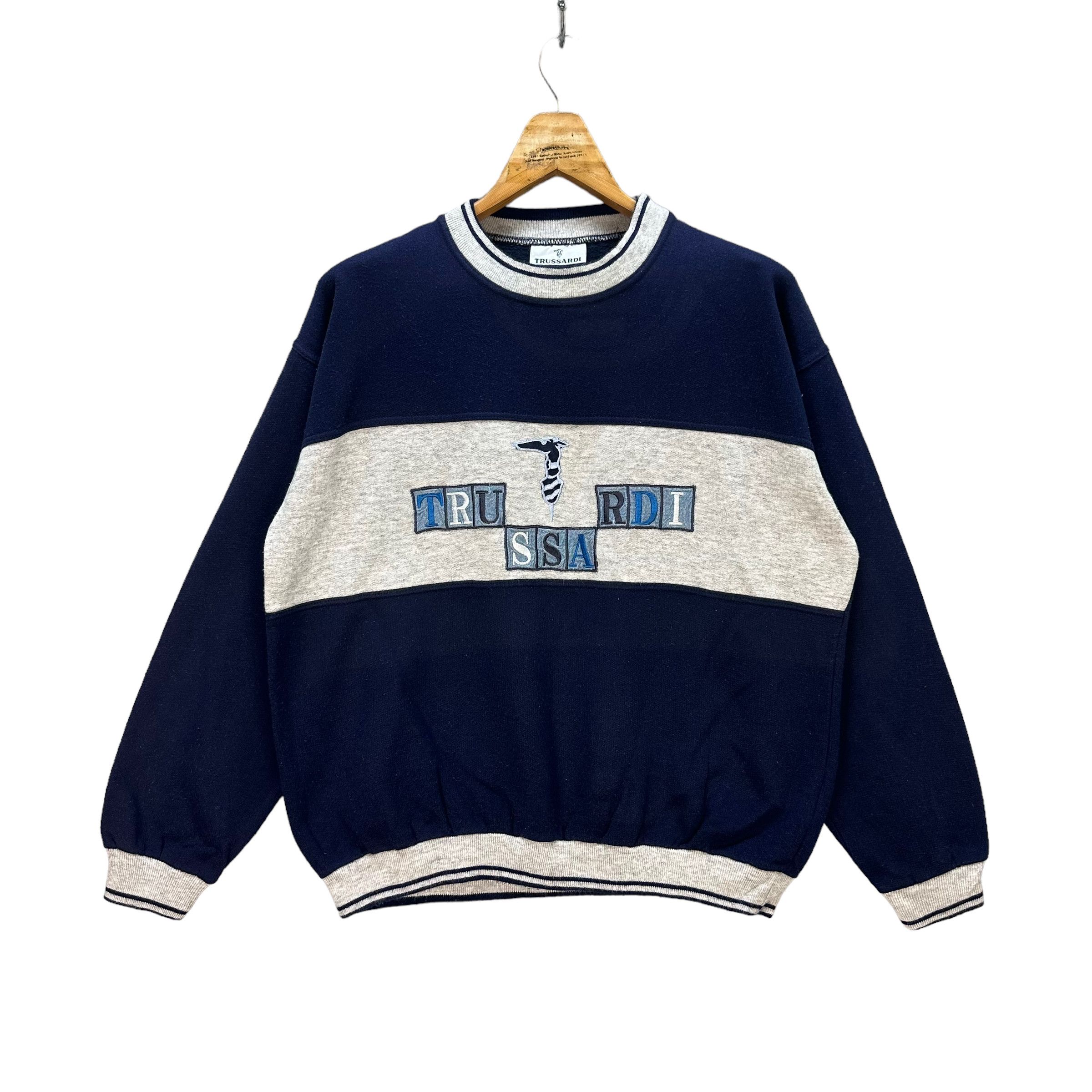image of Trussardi Embroidery Logo Colorblock Sweatshirt 8569-015, Men's (Size Medium)