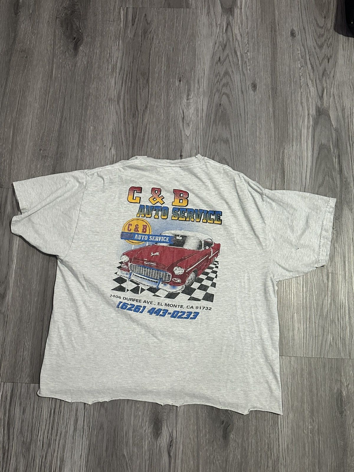 Hanes × Vintage vintage cropped auto service shirt Size US L / EU 52-54 / 3 - 2 Thumbnail