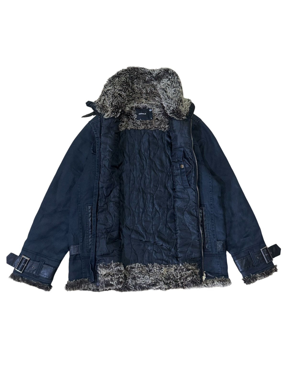 Le Grande Bleu (L.G.B.) IMPALA BLACK WASH FAUX FUR STUDDED JACKET Size US L / EU 52-54 / 3 - 1 Thumbnail