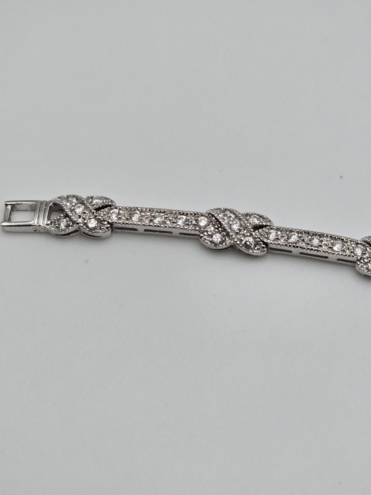 Other ATI Sterling Silver CZ Bracelet 7"Infinity Knot Link Design Size ONE SIZE - 3 Thumbnail