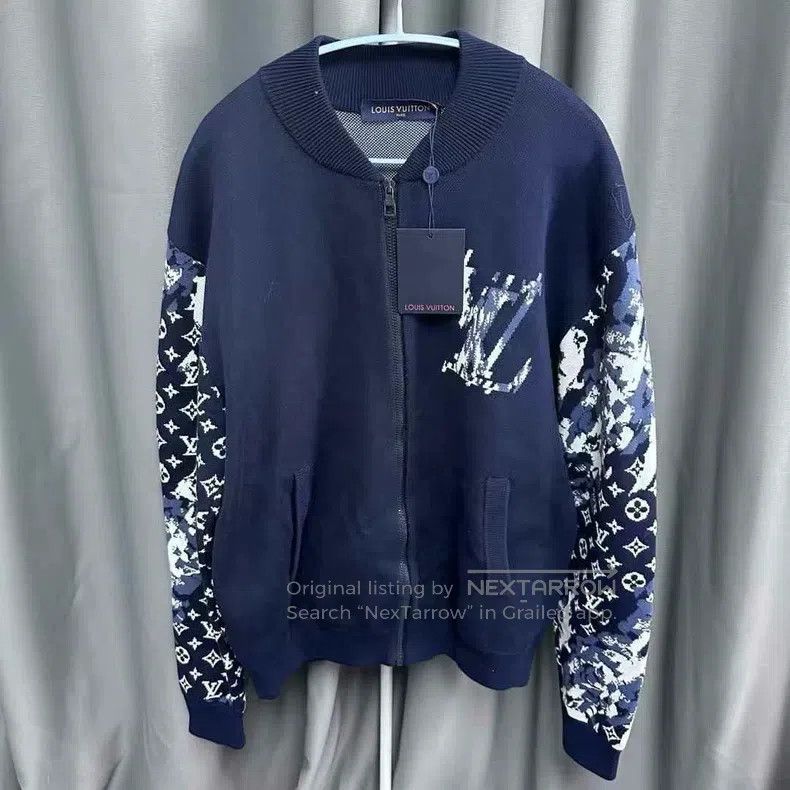 Louis Vuitton Louis Vuitton Printed logo zip-up baseball collar jacket Size US L / EU 52-54 / 3 - 1 Thumbnail