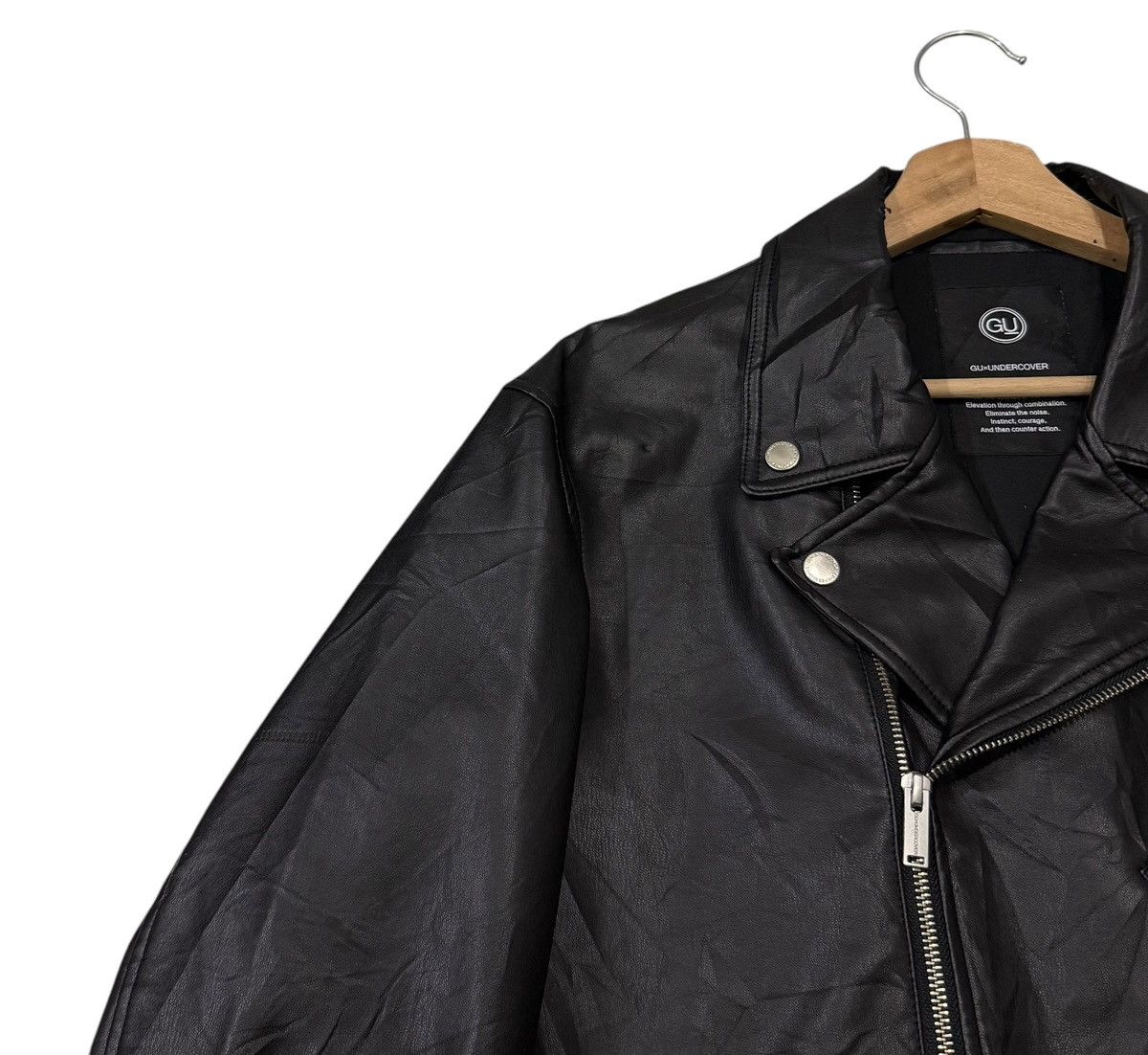 Undercover Vintage Undercover X GU Double Collar Faux Leather Jacket Size US M / EU 48-50 / 2 - 6 Thumbnail