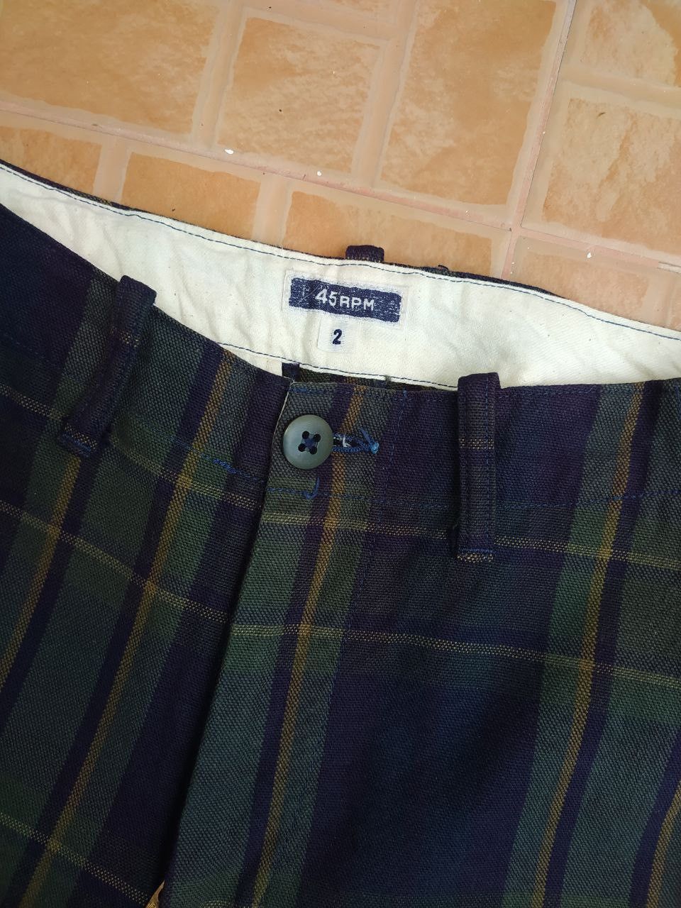 45rpm 45RPM JAPAN CHECKED PANTS CHINO SIZE 2 Size 26" / US 2 / IT 38 - 2 Thumbnail