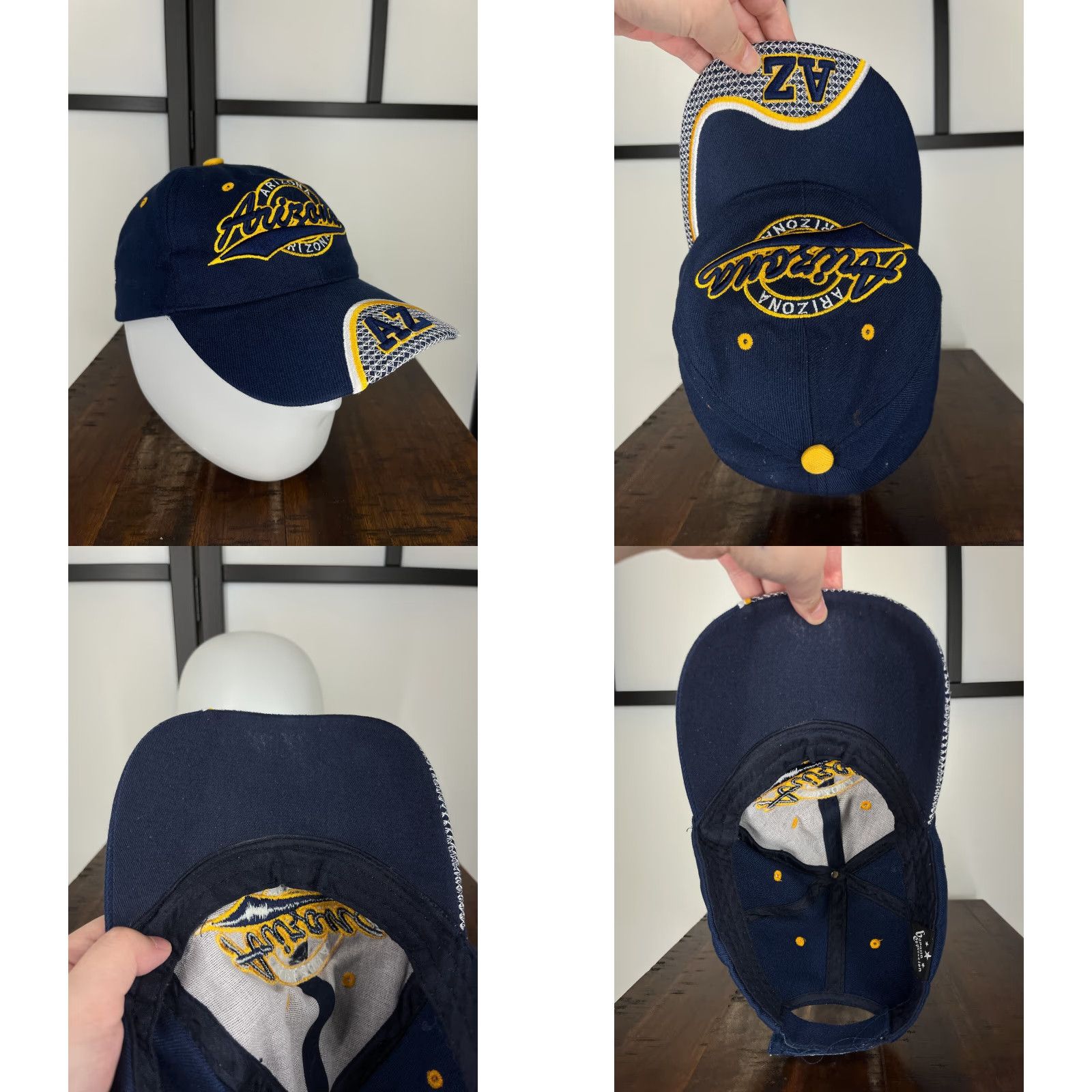 Vintage Banana Expression Arizona Hat Cap Strap Back Adult Blue Adjustable 100% Acrylic Embroidered Baseball Cap Boys Mens Womens Size ONE SIZE - 8 Thumbnail