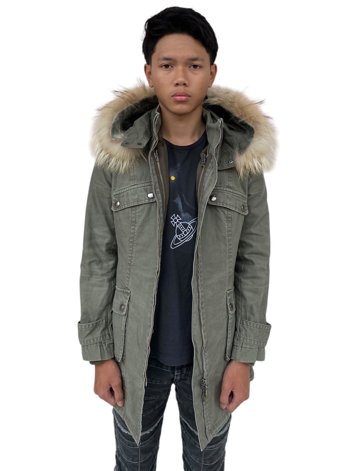If Six Was Nine × Le Grande Bleu (L.G.B.) × Michel Klein 2000s Michael Klein - Fur Hoodie Jacket Size US M / EU 48-50 / 2 - 3 Thumbnail