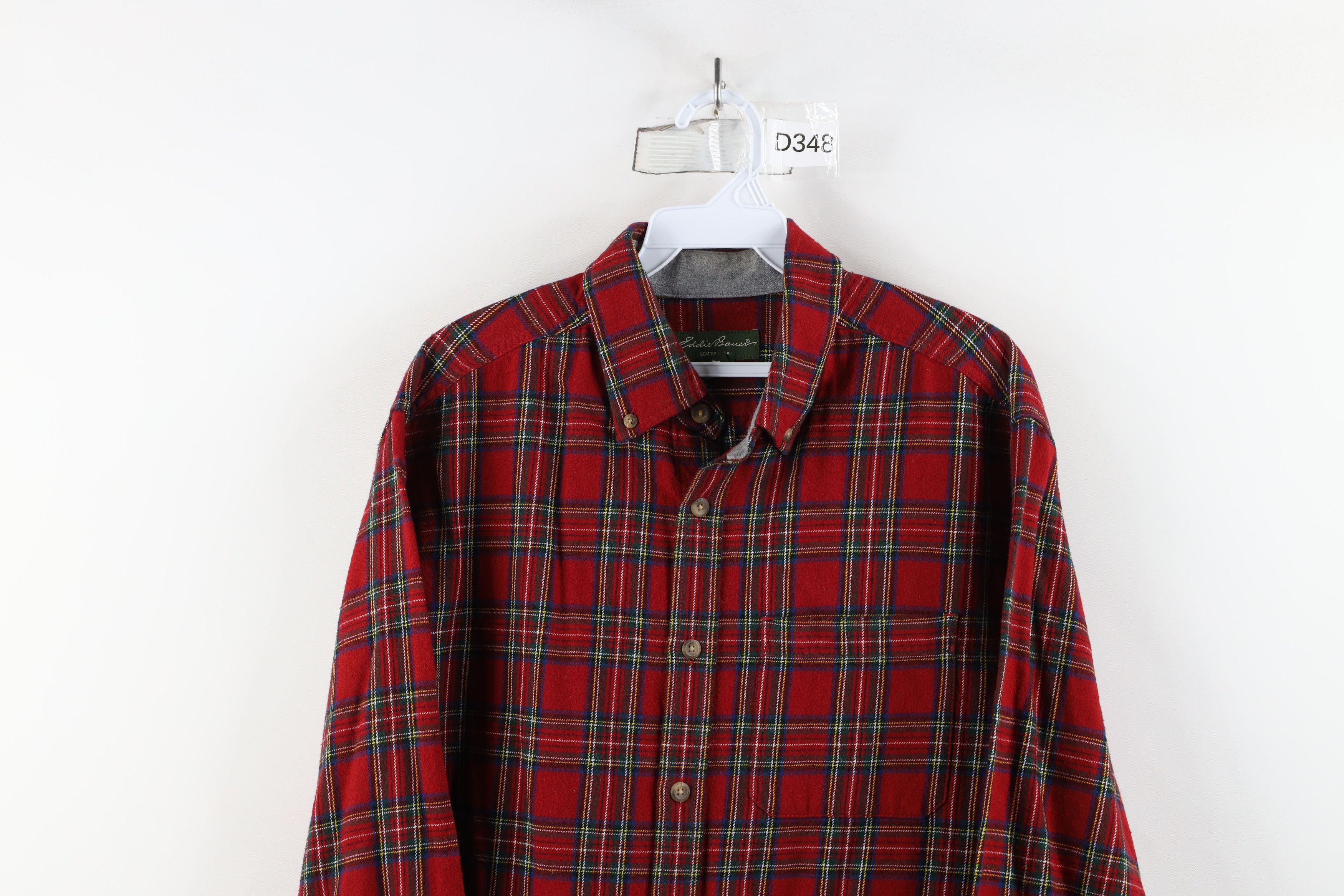 Eddie Bauer × Vintage Vintage Eddie Bauer Flannel Collared Button Down Shirt Plaid Size US L / EU 52-54 / 3 - 2 Thumbnail