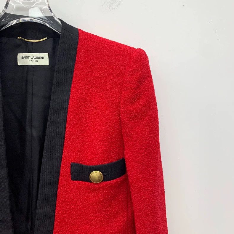 Saint Laurent Paris Saint Laurent Paris size 36 Red wool multi-pocket long sle Size XS / US 0-2 / IT 36-38 - 3 Thumbnail