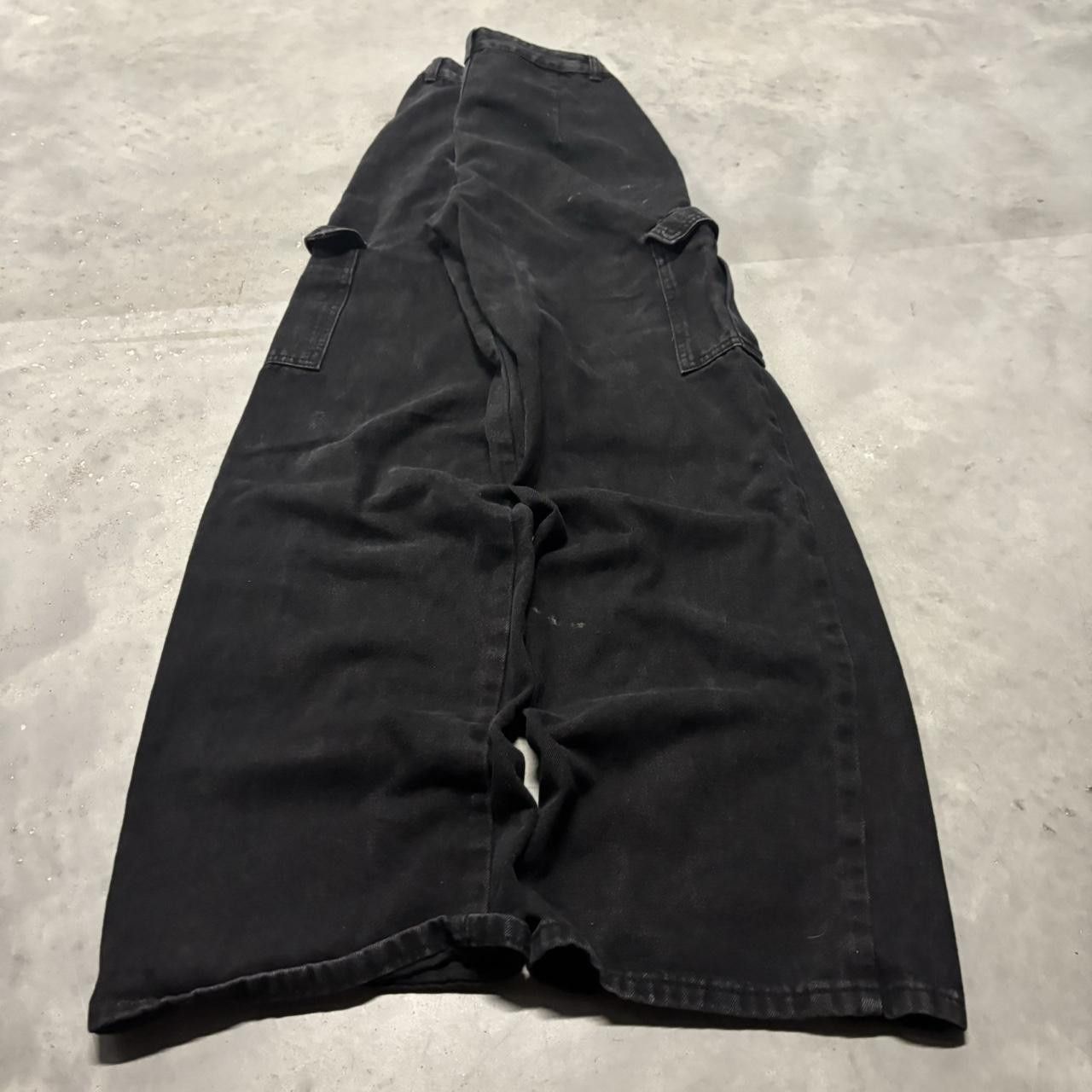 Japanese Brand × Vintage Crazy Vintage Y2K/2000s Baggy Black Skater Streetwear Cargo Jeans! Size US 27 - 4 Thumbnail