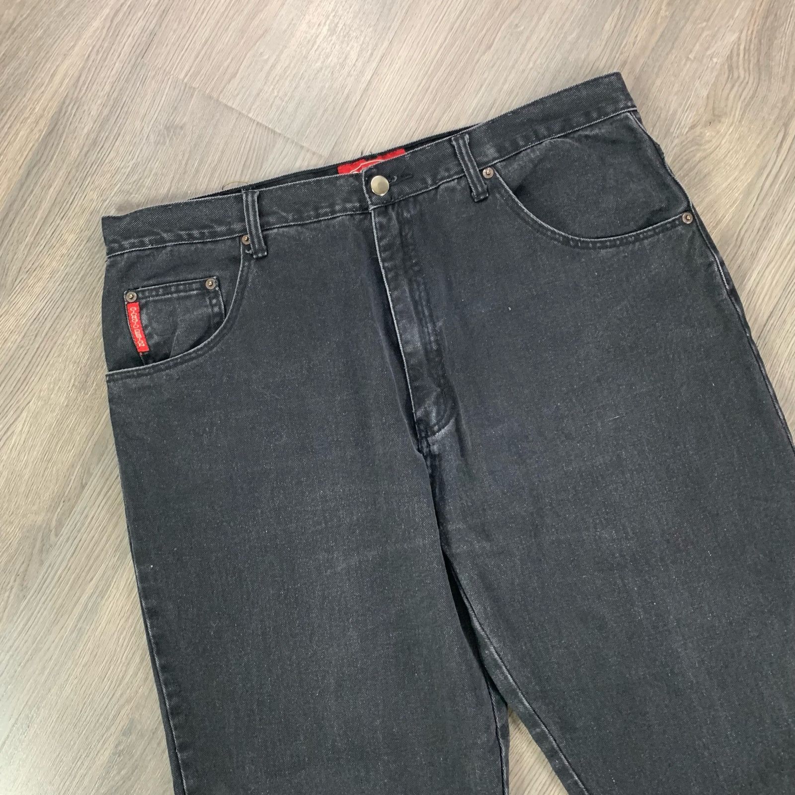 Giorgio Armani Vintage Black Giorgio Design Baggy Jeans - 36 - 90s Size US 36 / EU 52 - 5 Thumbnail