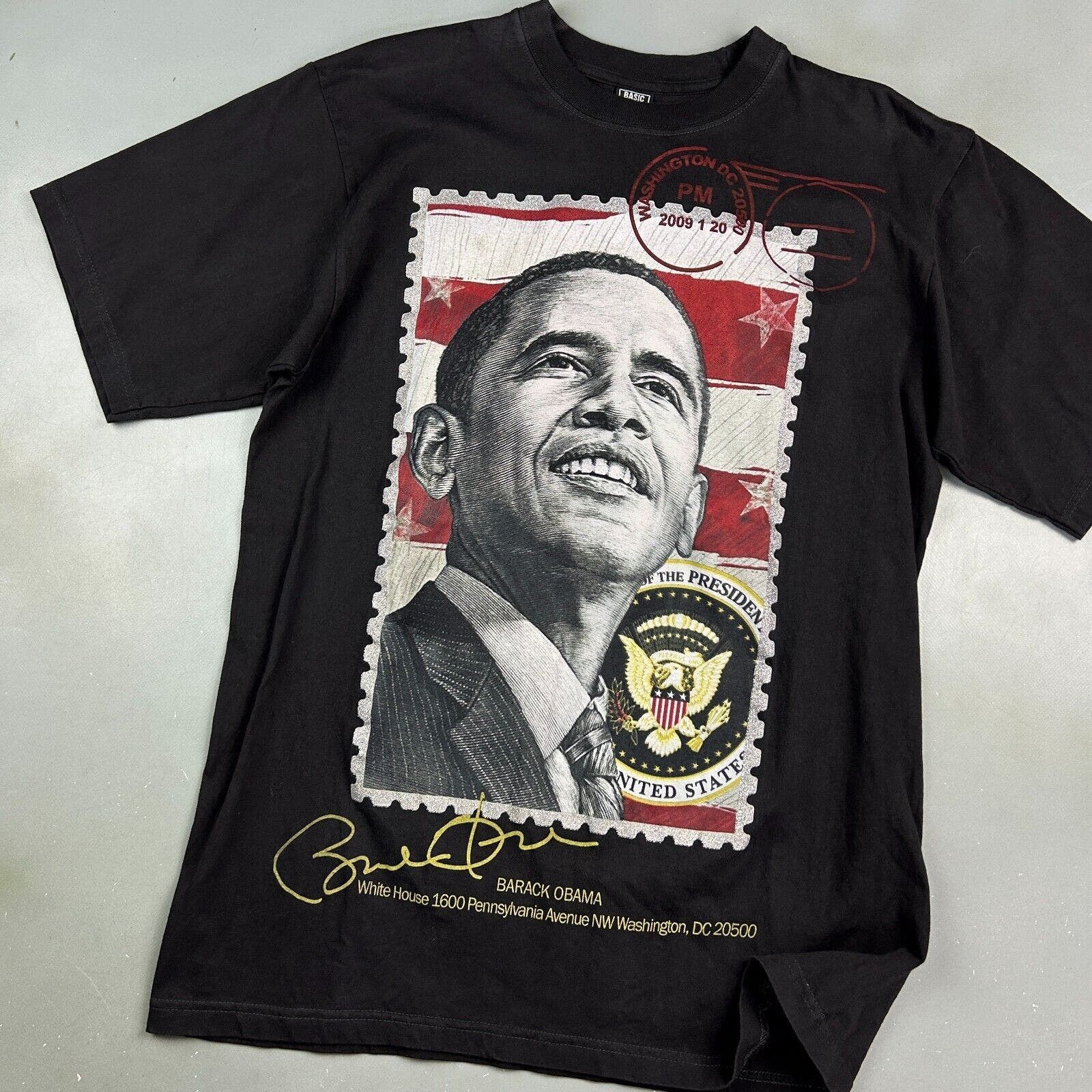 Vintage VINTAGE | Barack Obama Postage Stamp T-Shirt sz L Adult Size US L / EU 52-54 / 3 - 2 Thumbnail