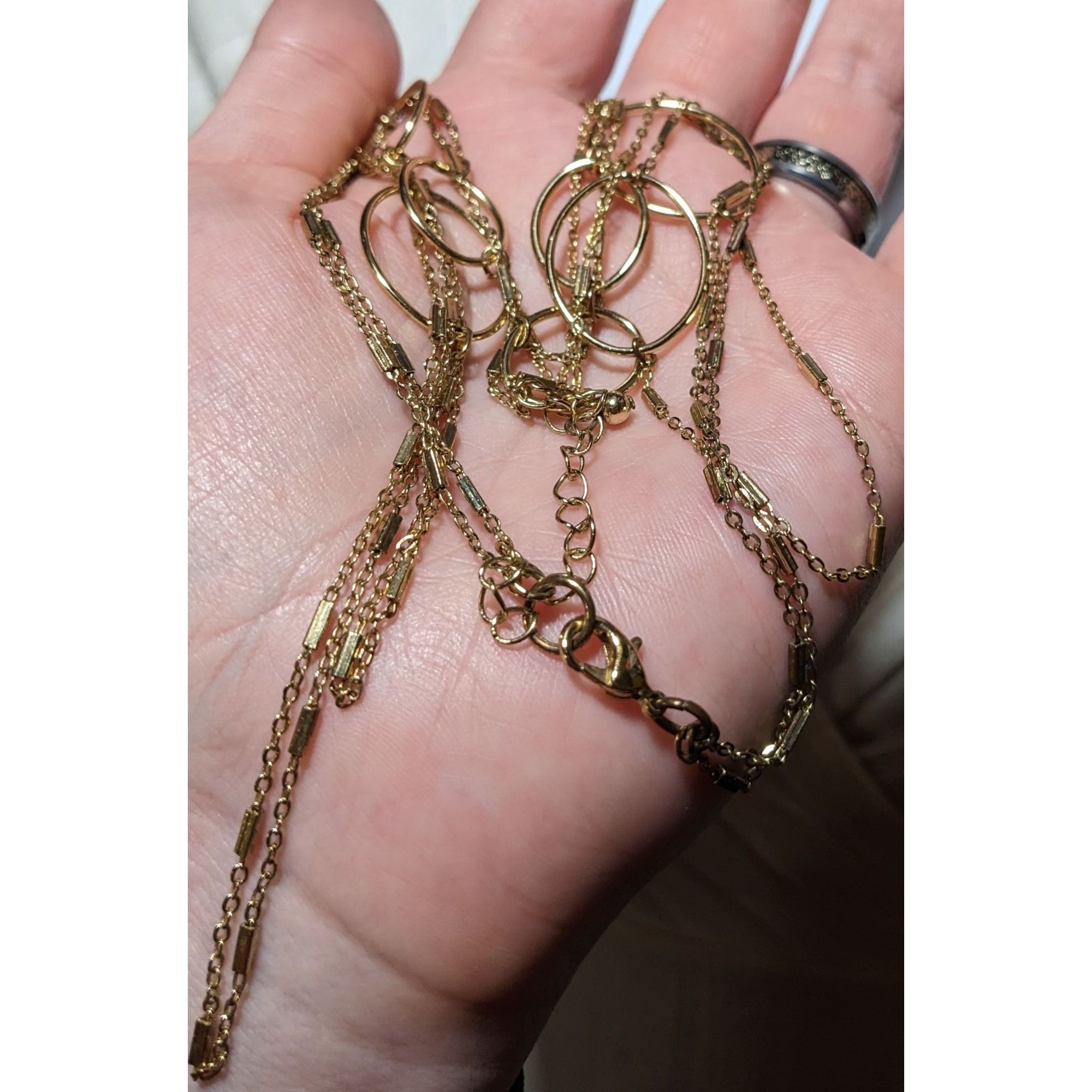 Other Multilayer Gold Chain Open Loop Necklace Size ONE SIZE - 5 Thumbnail