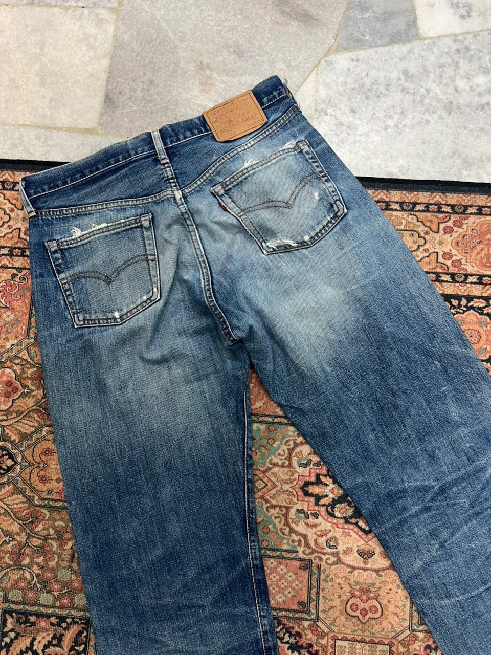 Levi's Vintage LVC Levis 502 Big E Distressed Size US 32 / EU 48 - 5 Thumbnail