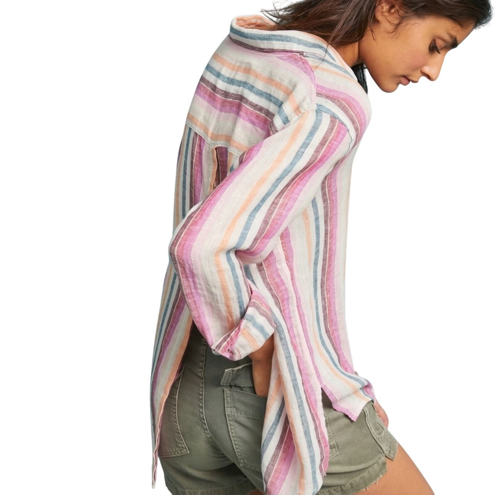 Rails Rails Sydney Avila Stripe Button up Shirt stripe Linen Size S / US 4 / IT 40 - 1 Thumbnail