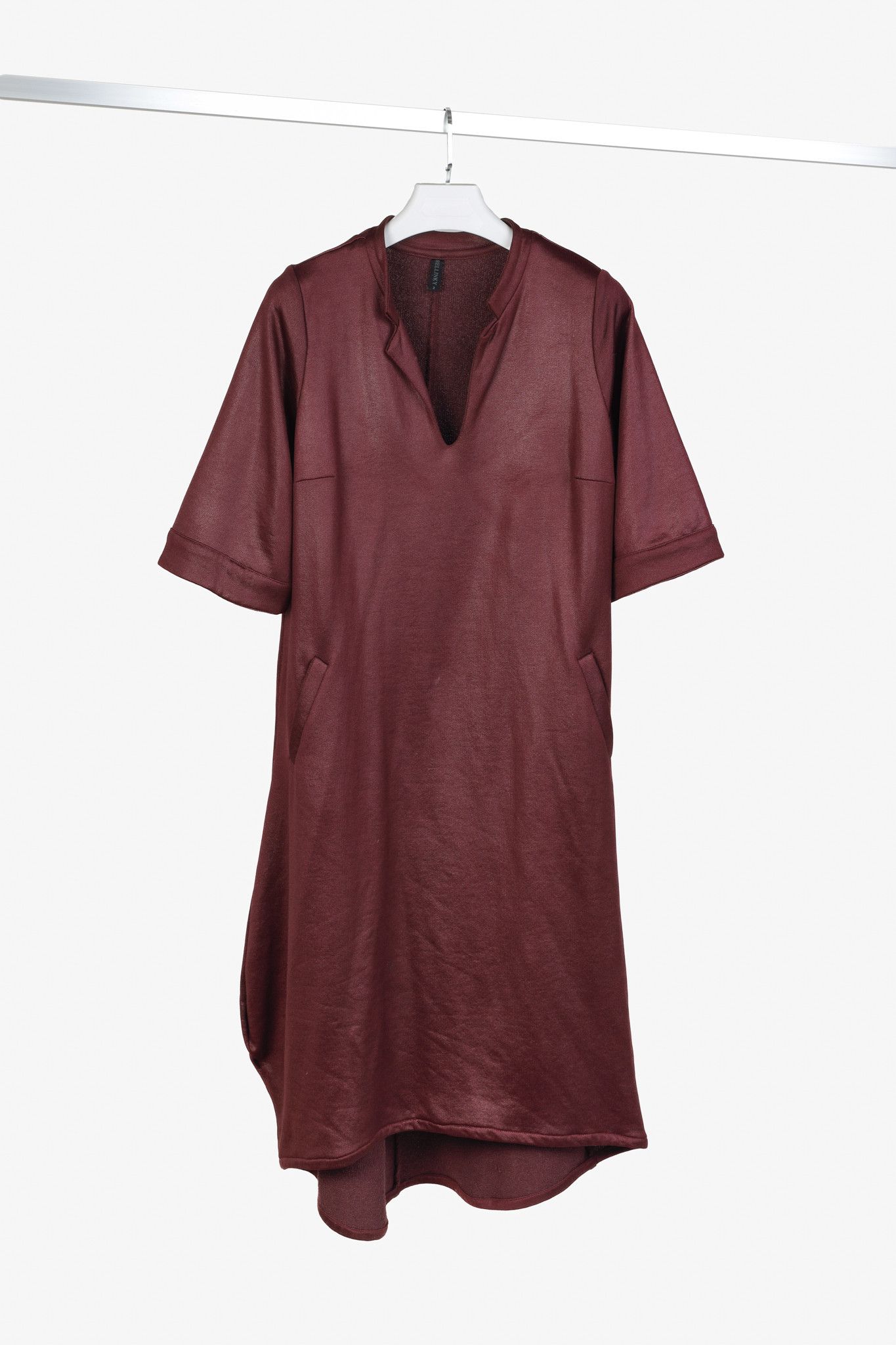 Other Bellinky Burgundy Shiny French Terry Maxi Dress Size M / US 6-8 / IT 42-44 - 1 Thumbnail