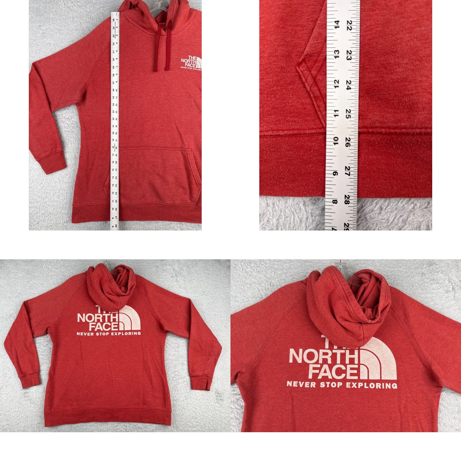 The North Face The North Face Hoodie Womens XL Red Heather Pullover Cotton Blend Logo Pocket Size XL / US 12-14 / IT 48-50 - 9 Thumbnail