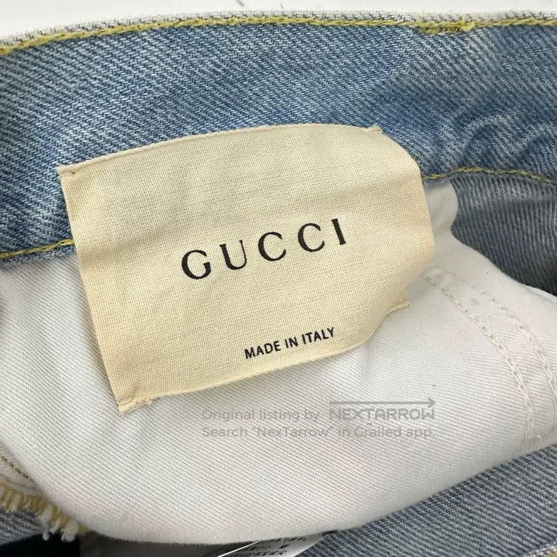 Gucci Gucci Logo floral embroidery pattern casual denim shorts Size 25" / US 0 / IT 36 - 4 Thumbnail