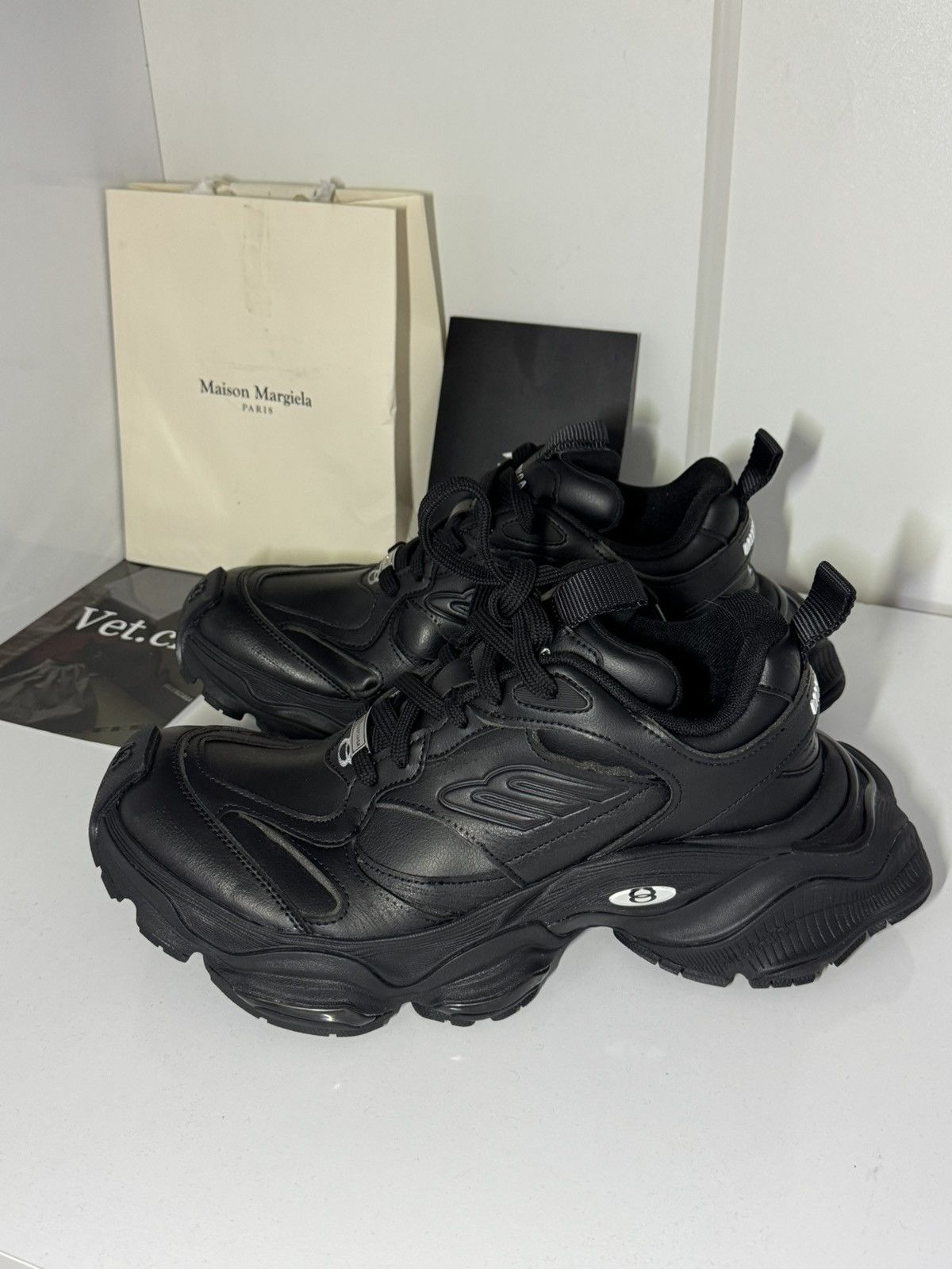 Balenciaga ⛔️Balenciaga leather cargo sneakers black Size US 10 / EU 43 - 1 Thumbnail
