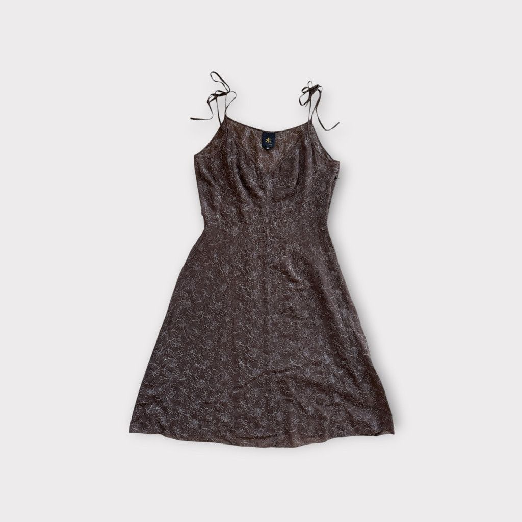 Dover Street Market Tree brown hand washed cotton embroidered strappy dress XS Size XXS / US 00 / IT 34 - 1 Thumbnail